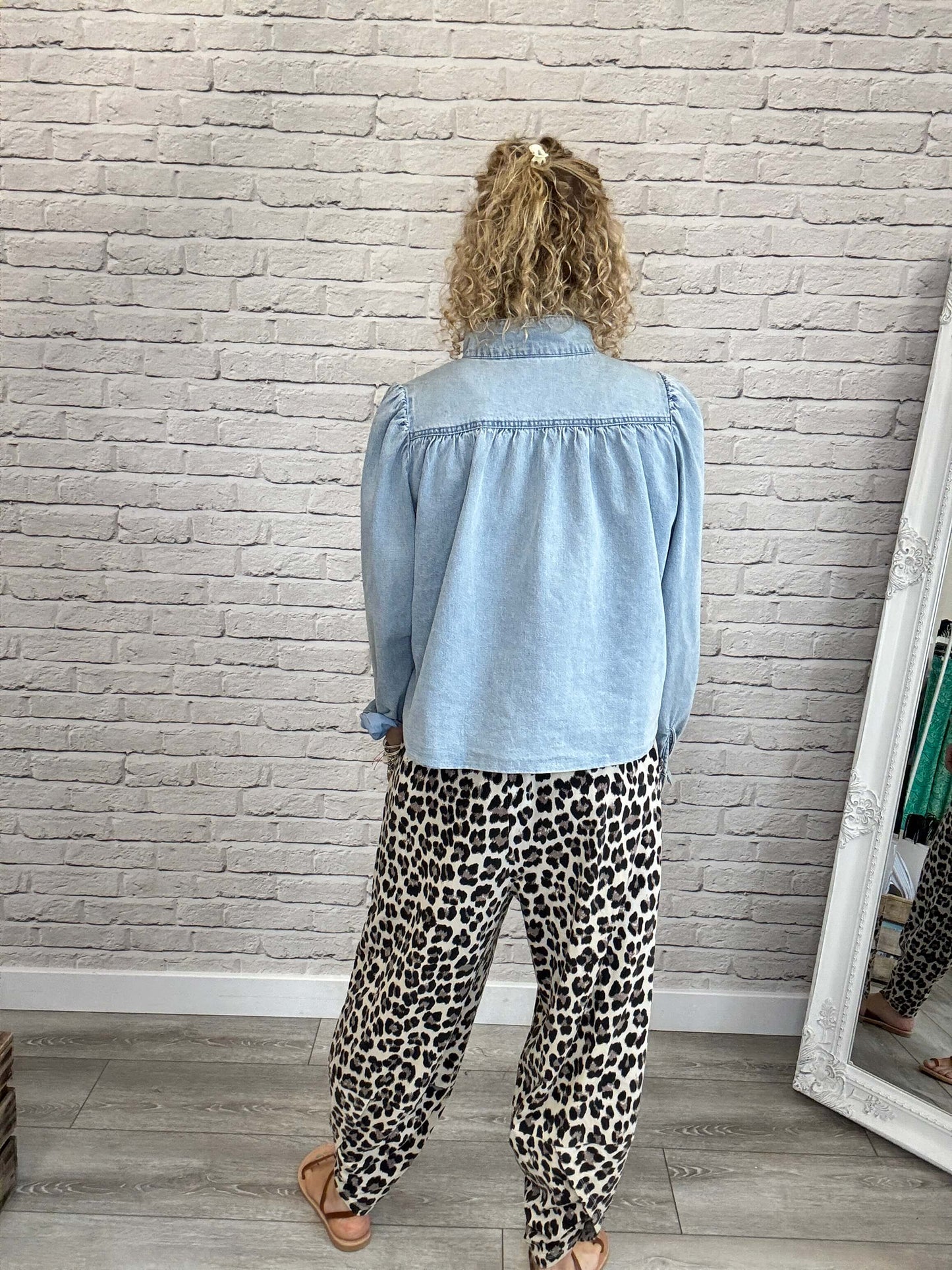 Barrel Slouch Pants | Cream Leopard