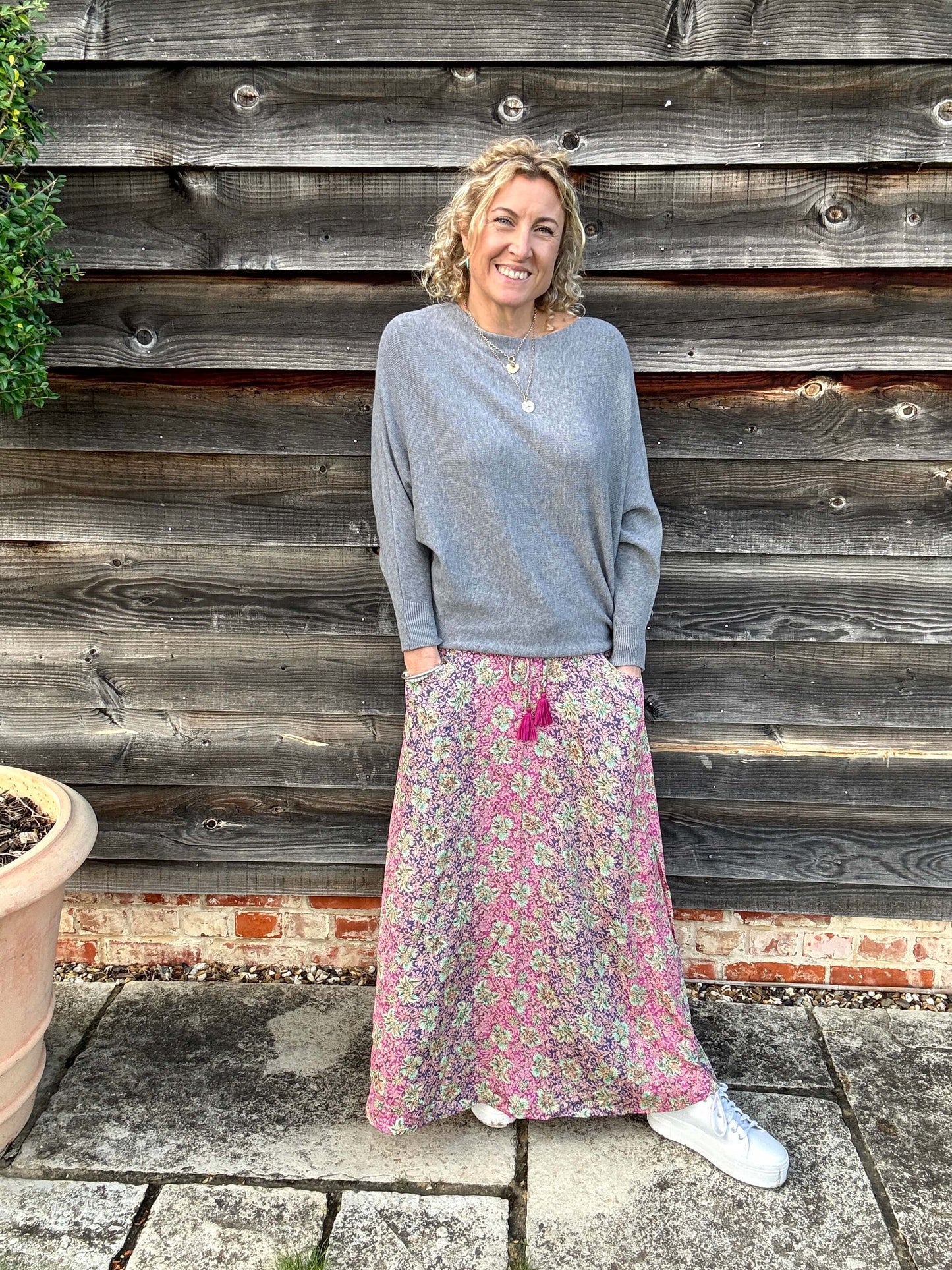 Joss Maxi Skirt | Pink Mix & Gold