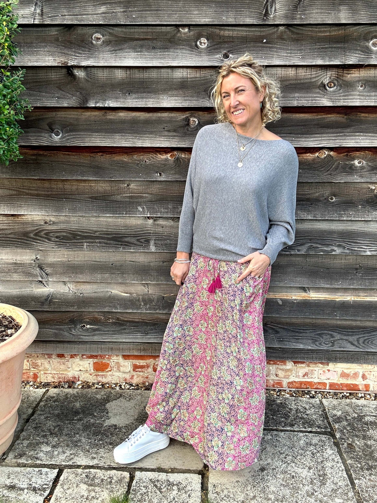 Joss Maxi Skirt | Pink Mix & Gold