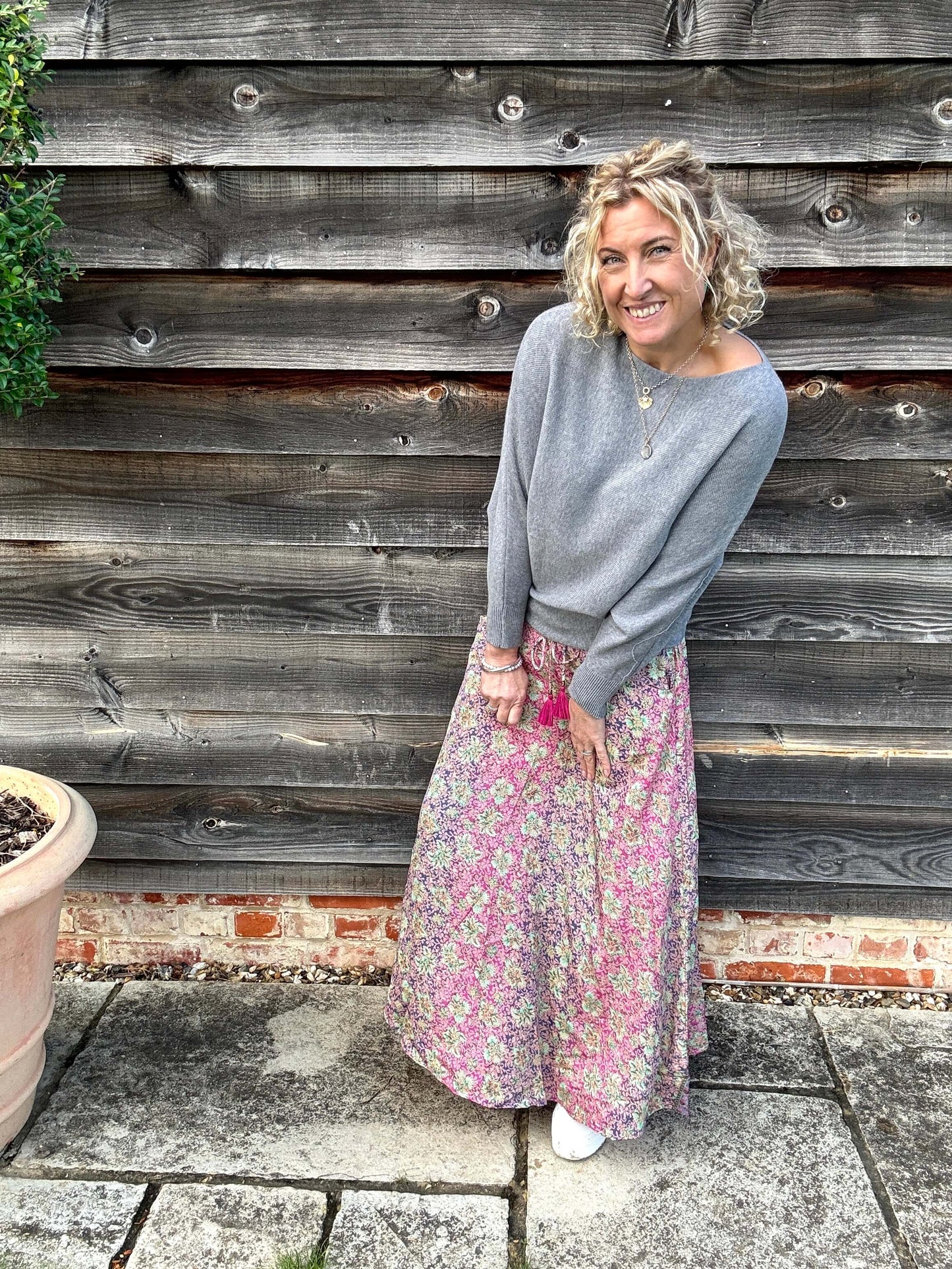 Joss Maxi Skirt | Pink Mix & Gold