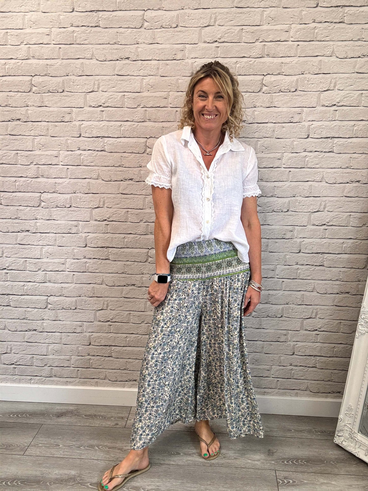 Liberty Wide Leg Palazzos | Dusky Blue
