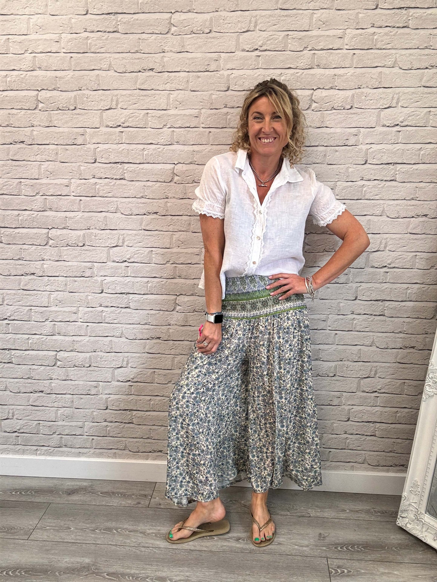 Liberty Wide Leg Palazzos | Dusky Blue
