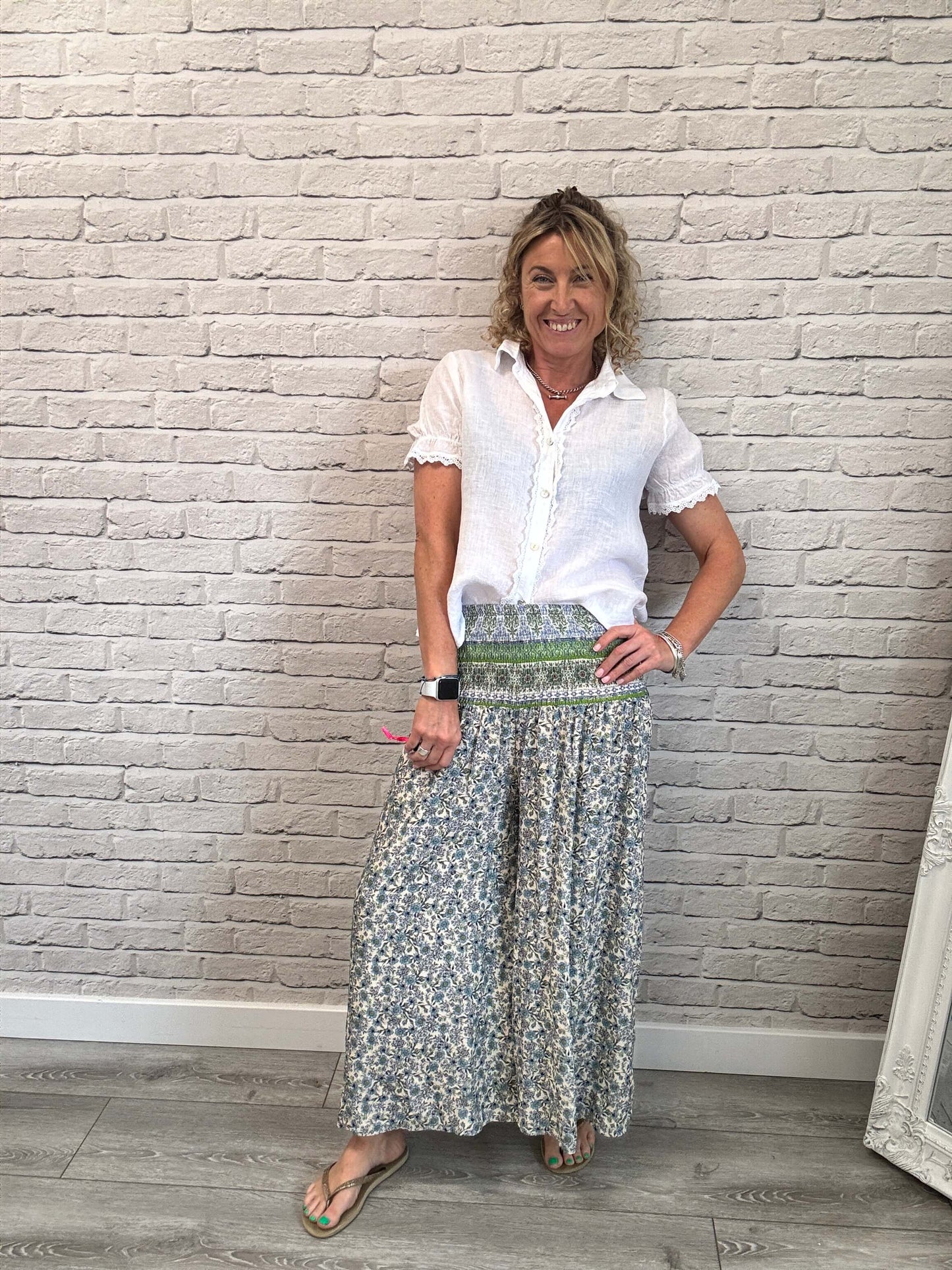 Liberty Wide Leg Palazzos | Dusky Blue