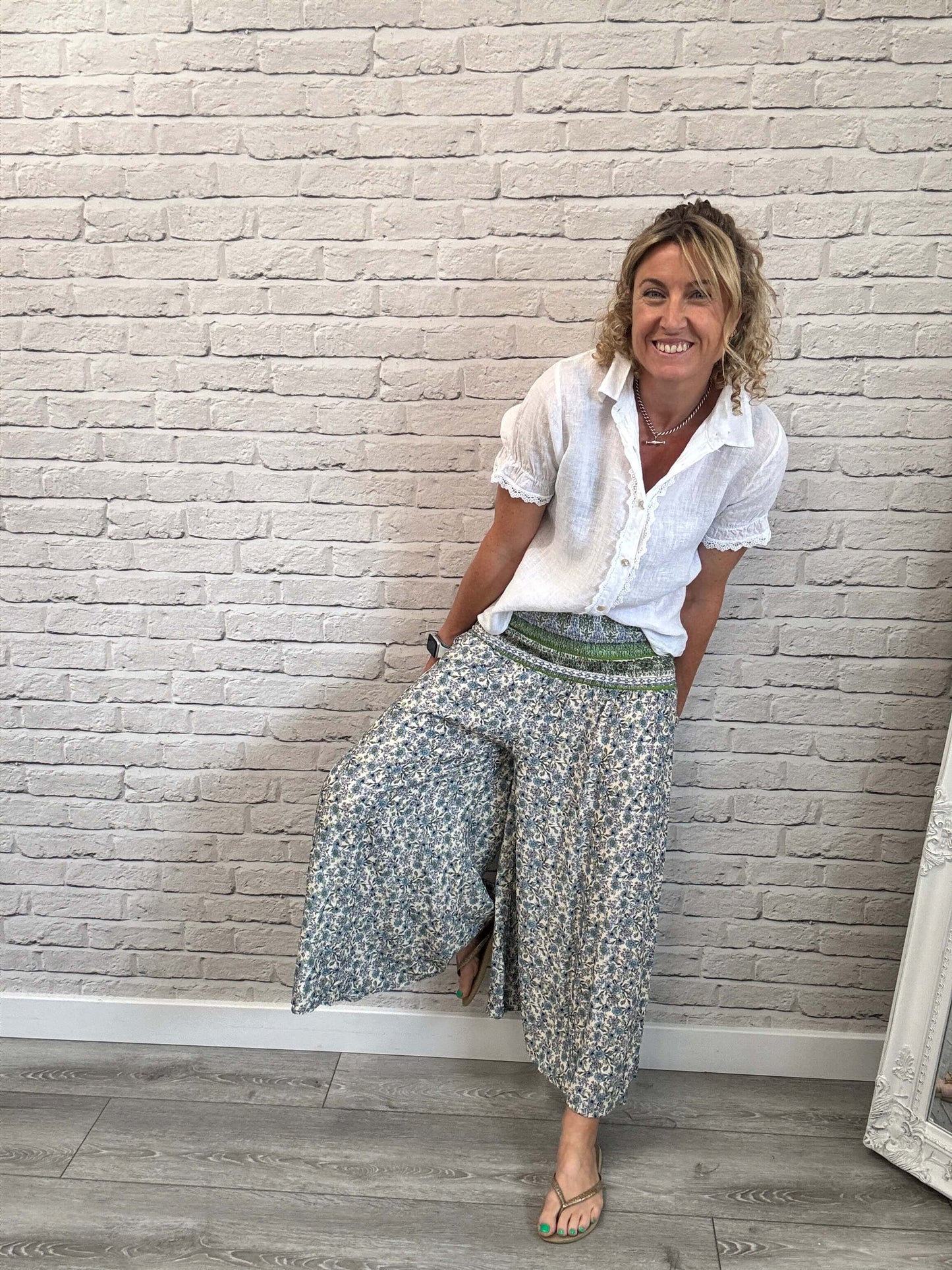Liberty Wide Leg Palazzos | Dusky Blue