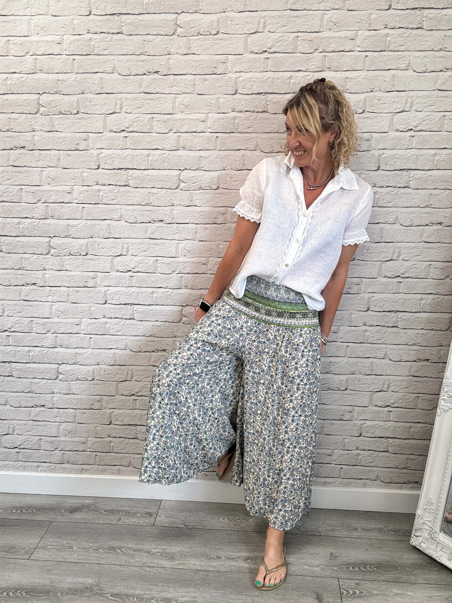 Liberty Wide Leg Palazzos | Dusky Blue