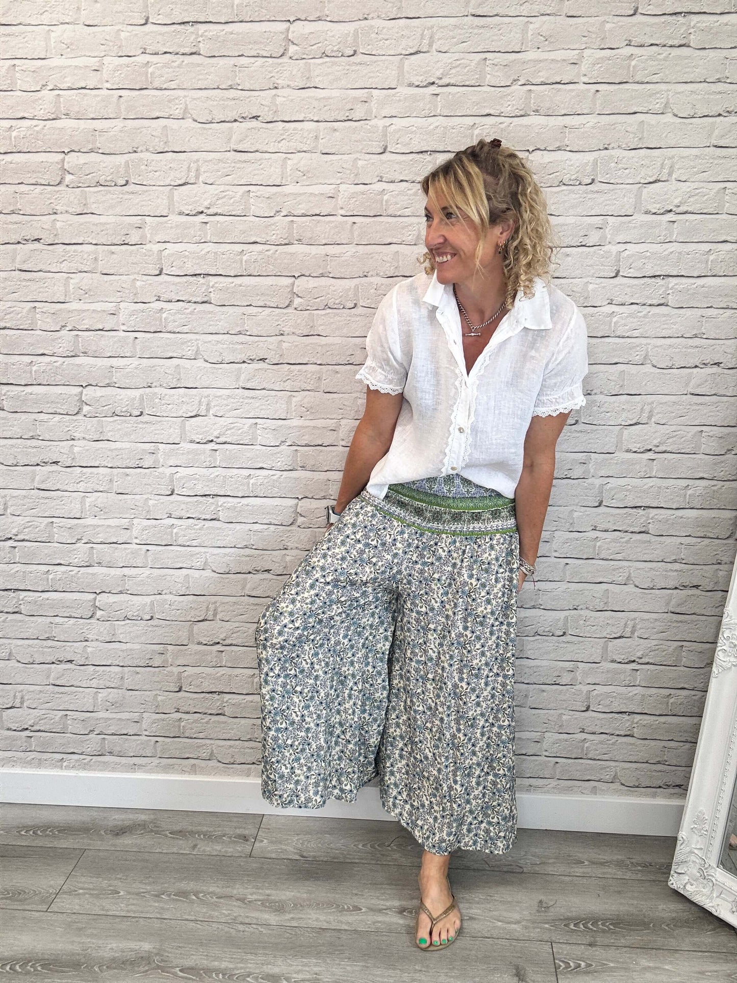 Liberty Wide Leg Palazzos | Dusky Blue