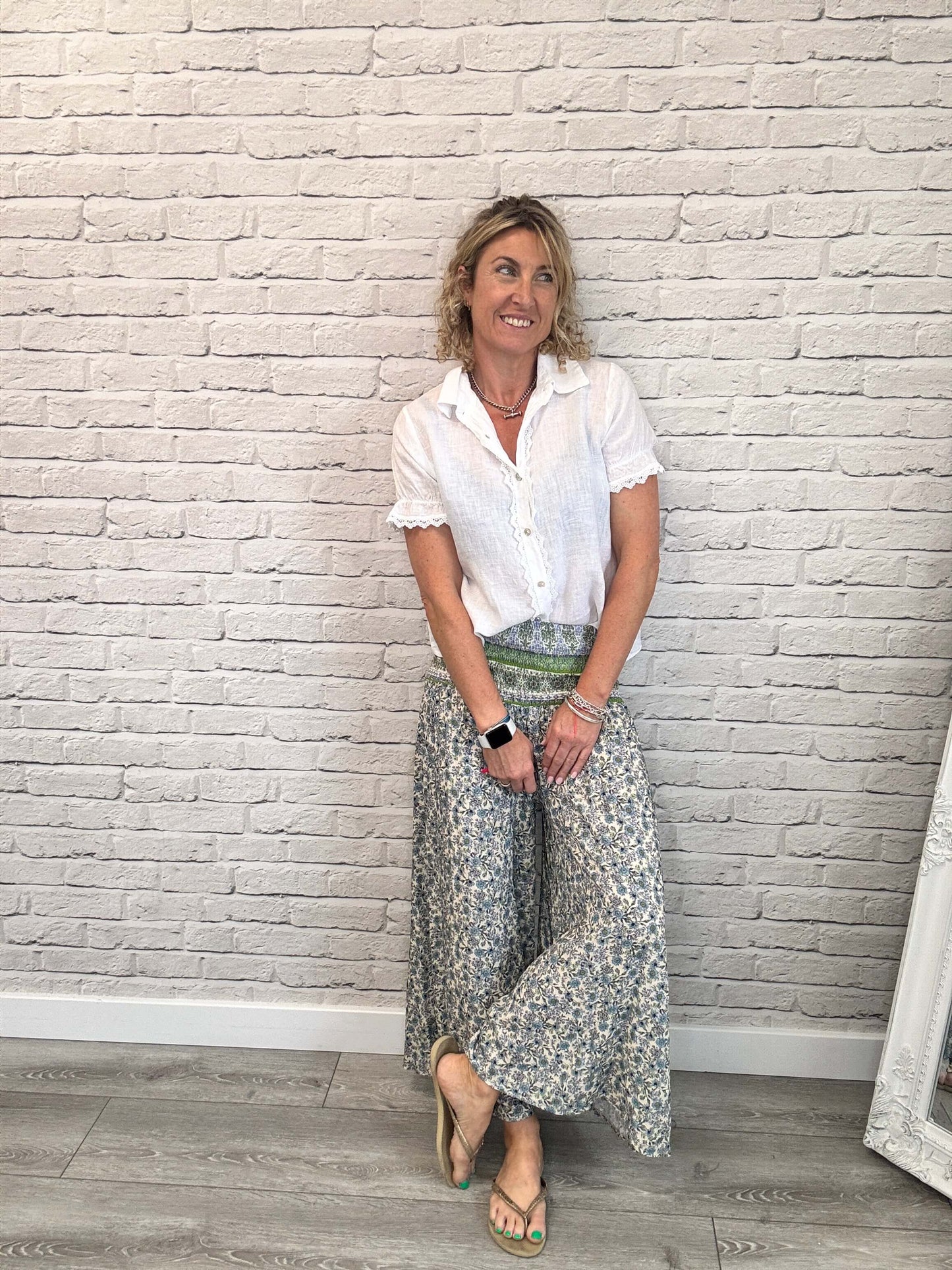 Liberty Wide Leg Palazzos | Dusky Blue