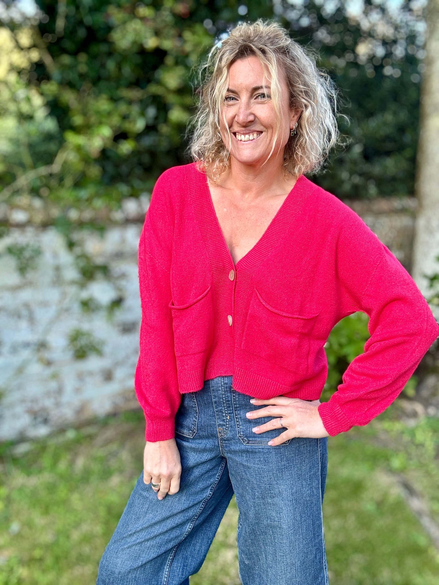 The Papa Cardigan | Fuchsia Pink
