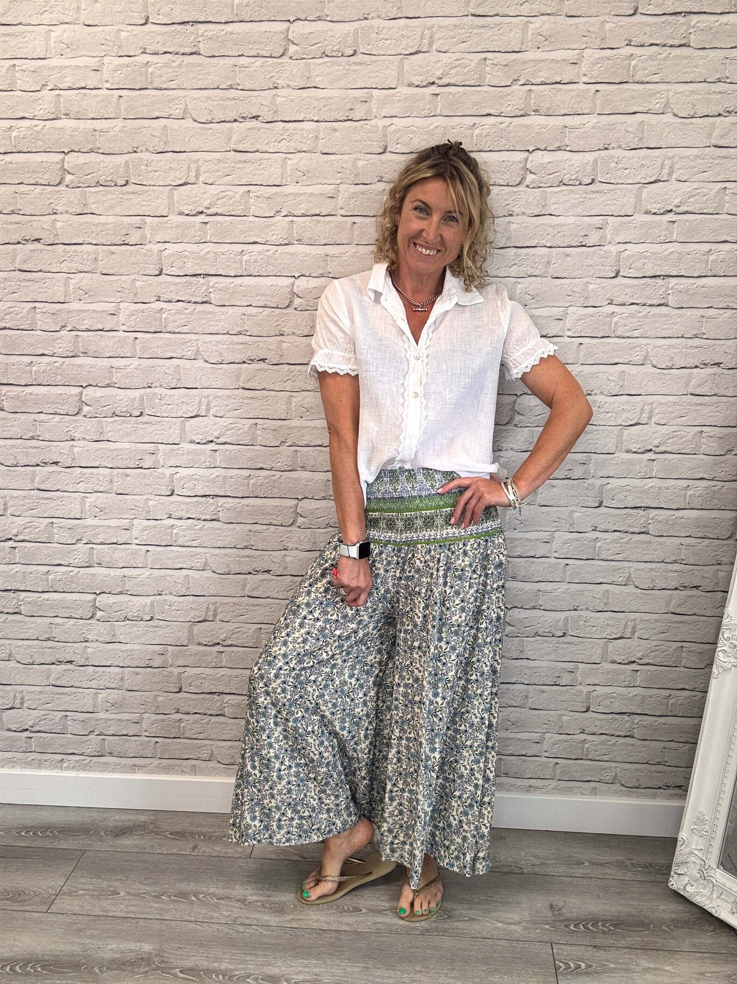 Liberty Wide Leg Palazzos | Dusky Blue