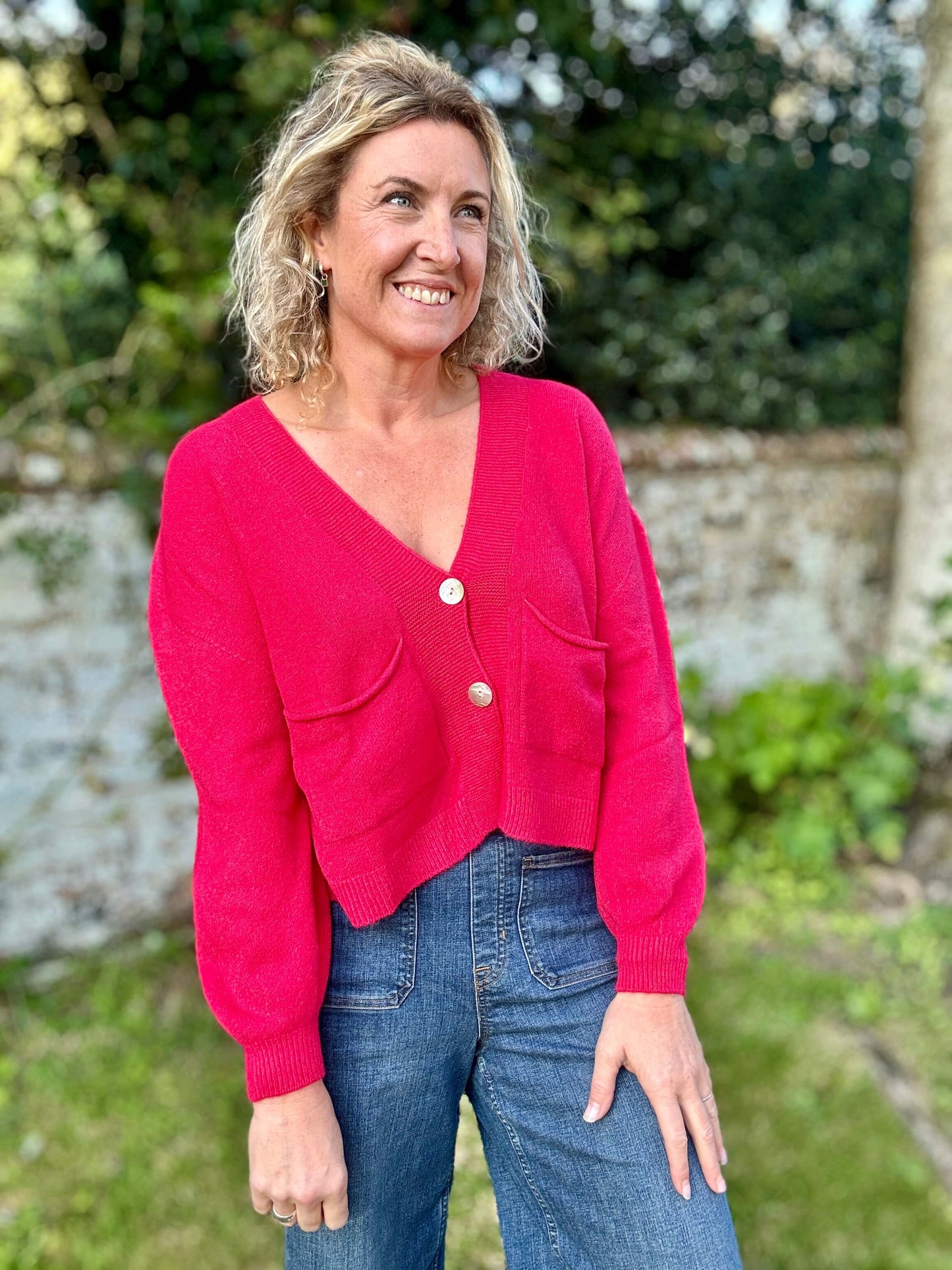 The Papa Cardigan | Fuchsia Pink