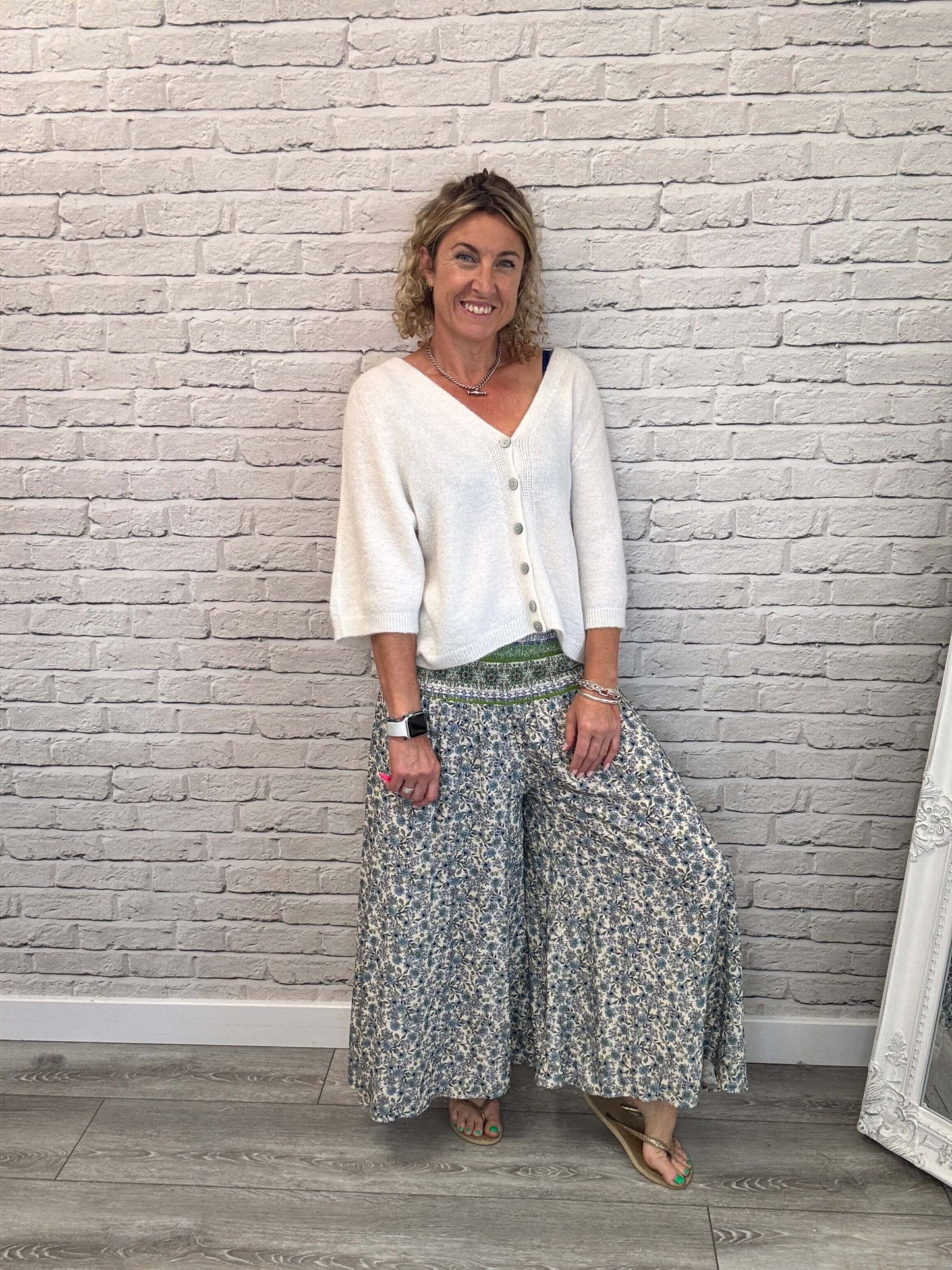 Liberty Wide Leg Palazzos | Dusky Blue