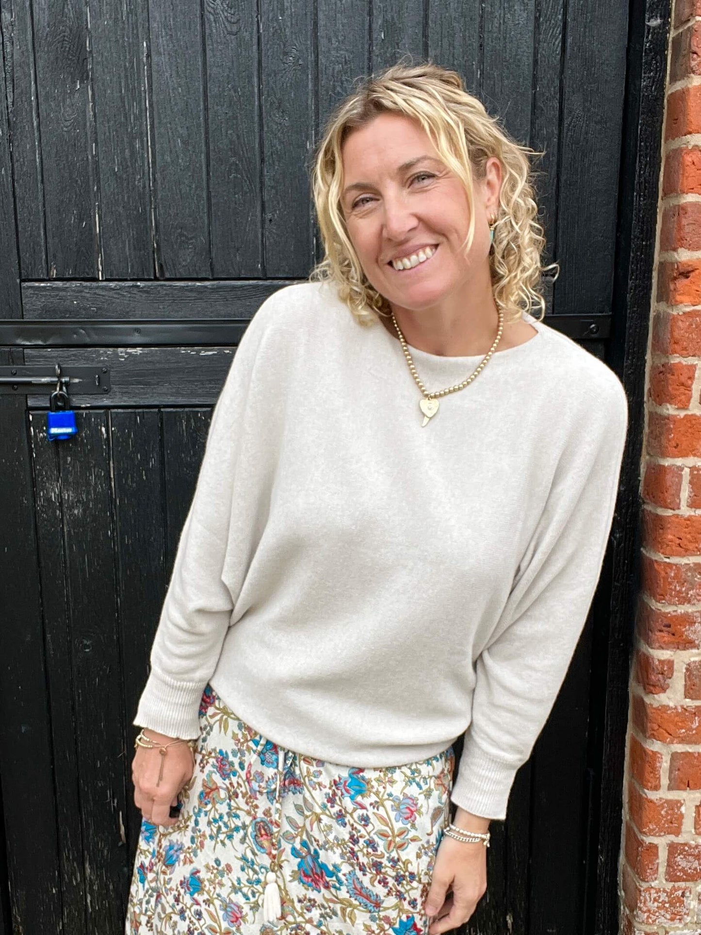 Cream Batwing Sweater