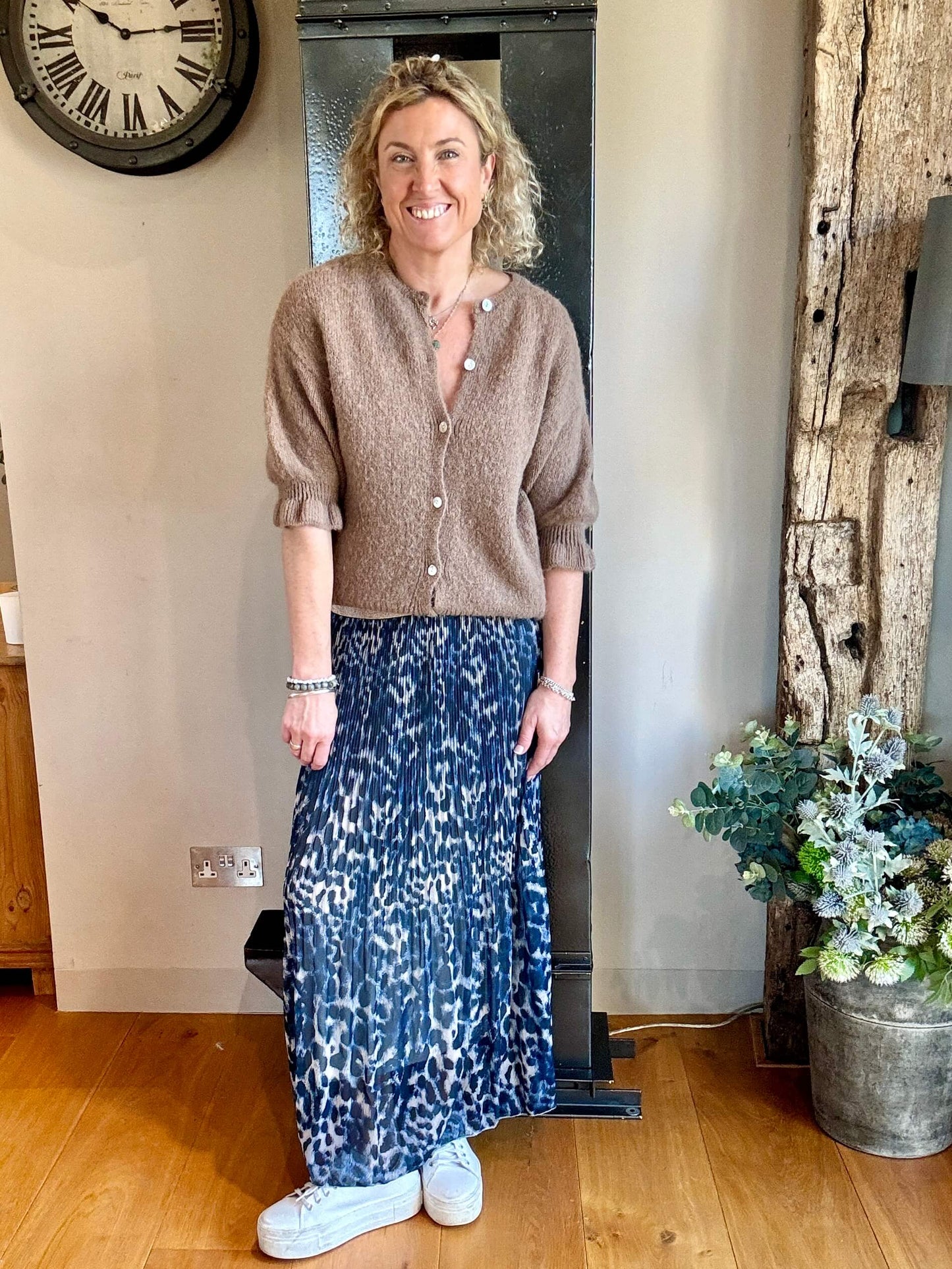 Cheltenham Maxi Skirt | Navy Leopard