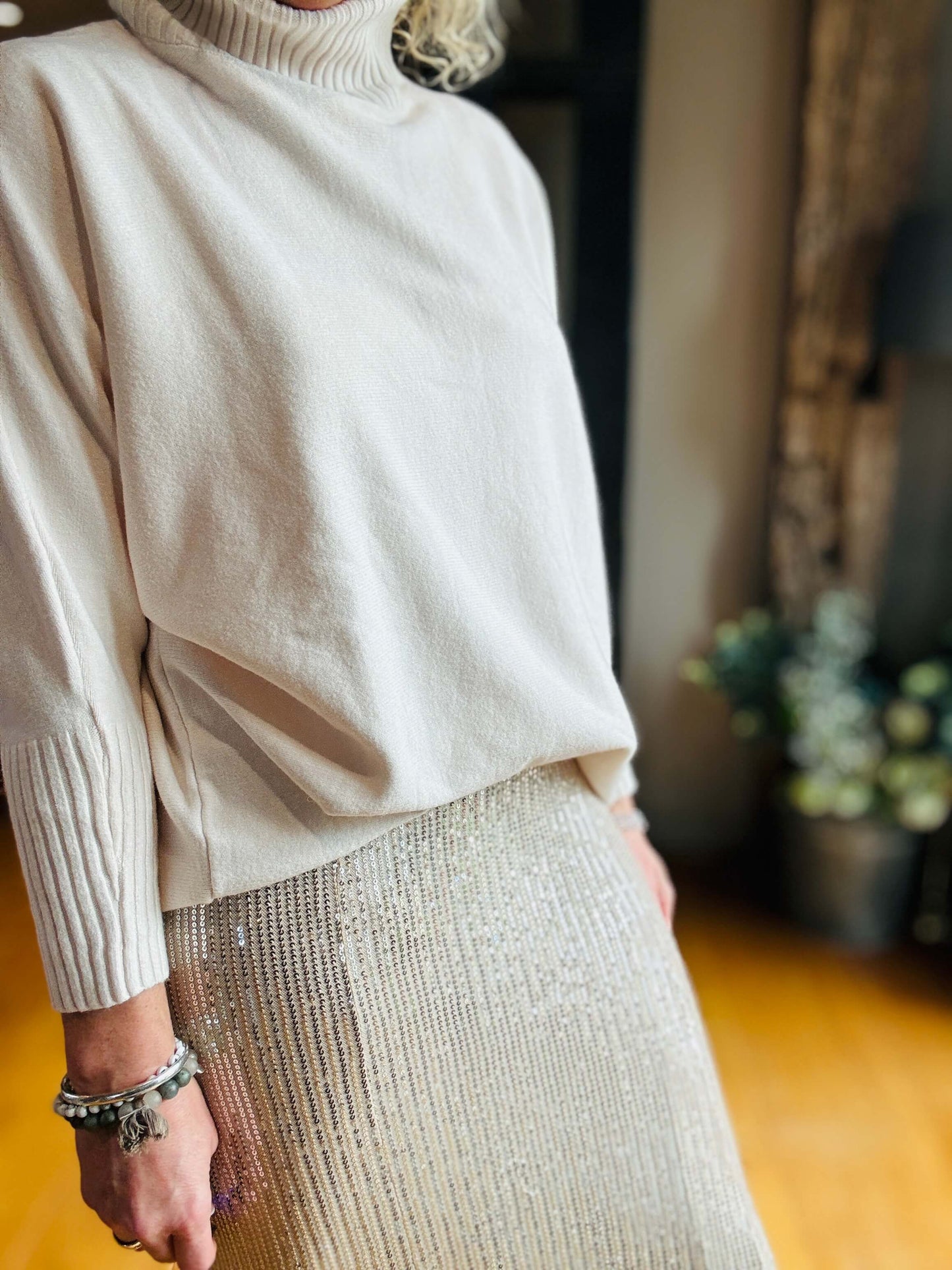 Saffy Sequin Skirt | Gold