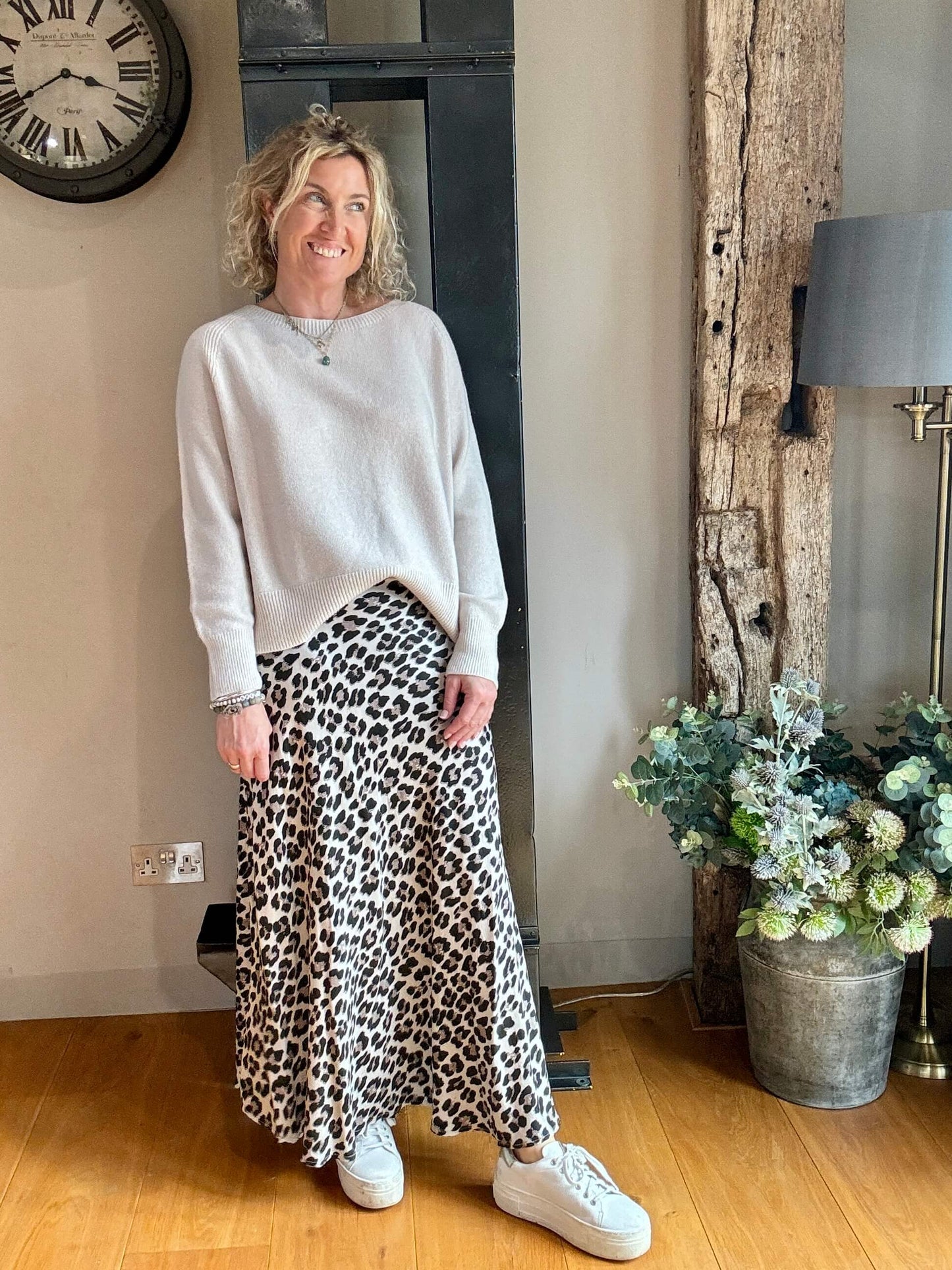 Putney Maxi Skirt | Cream Leopard