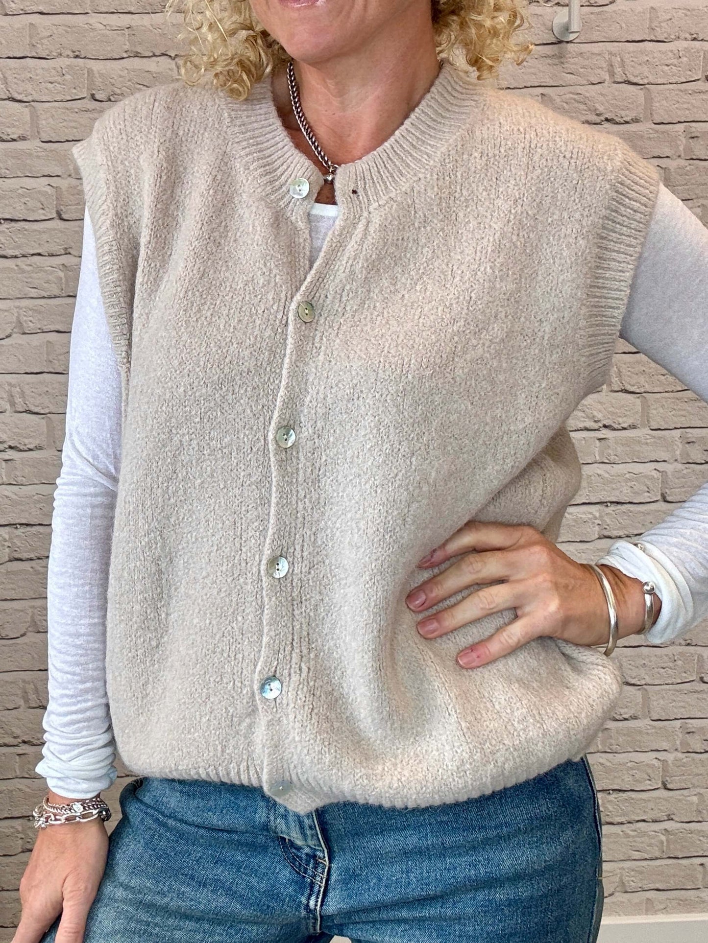 Uma Knitted Vest | Stone