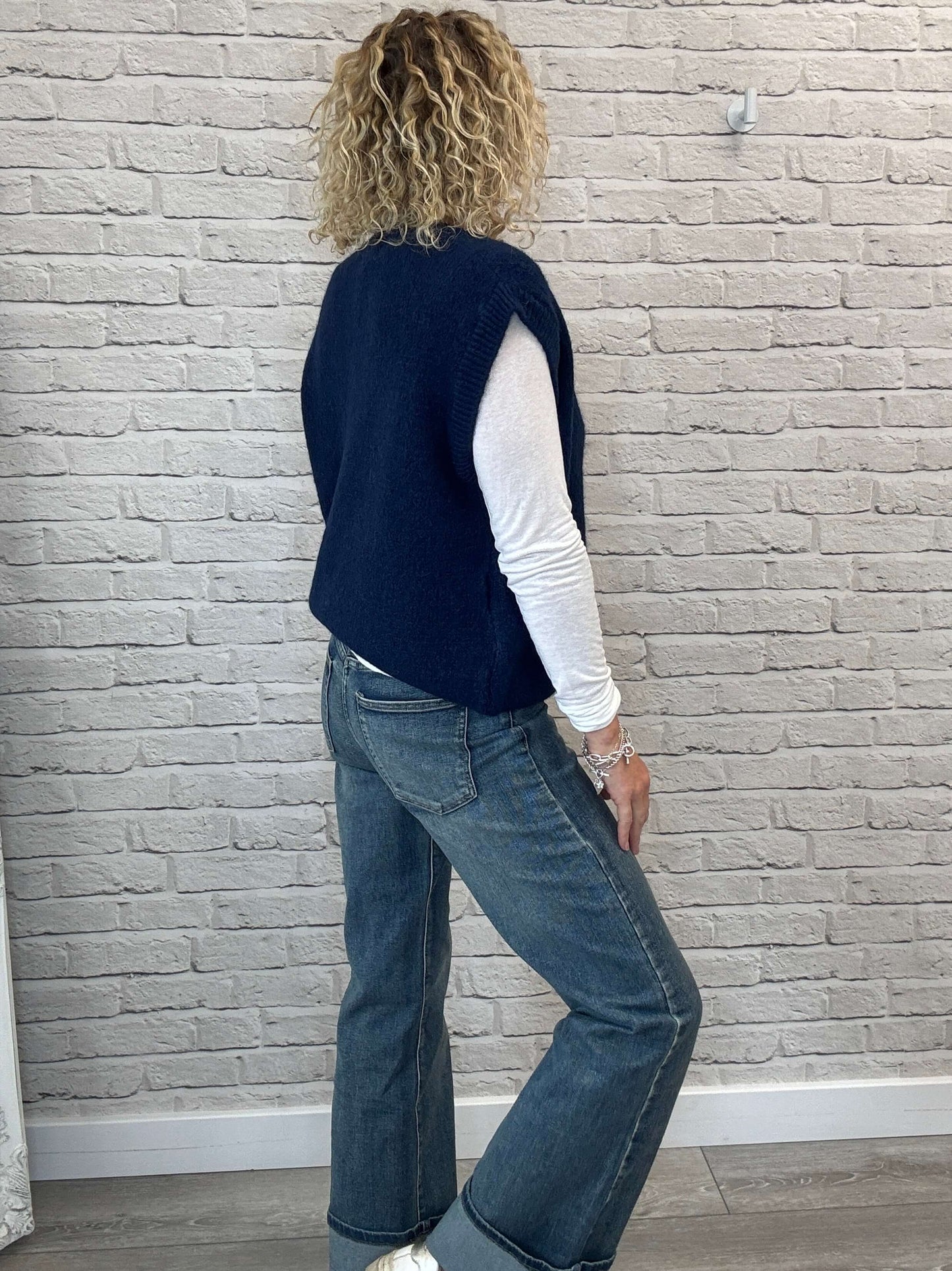 Uma Knitted Vest | Navy