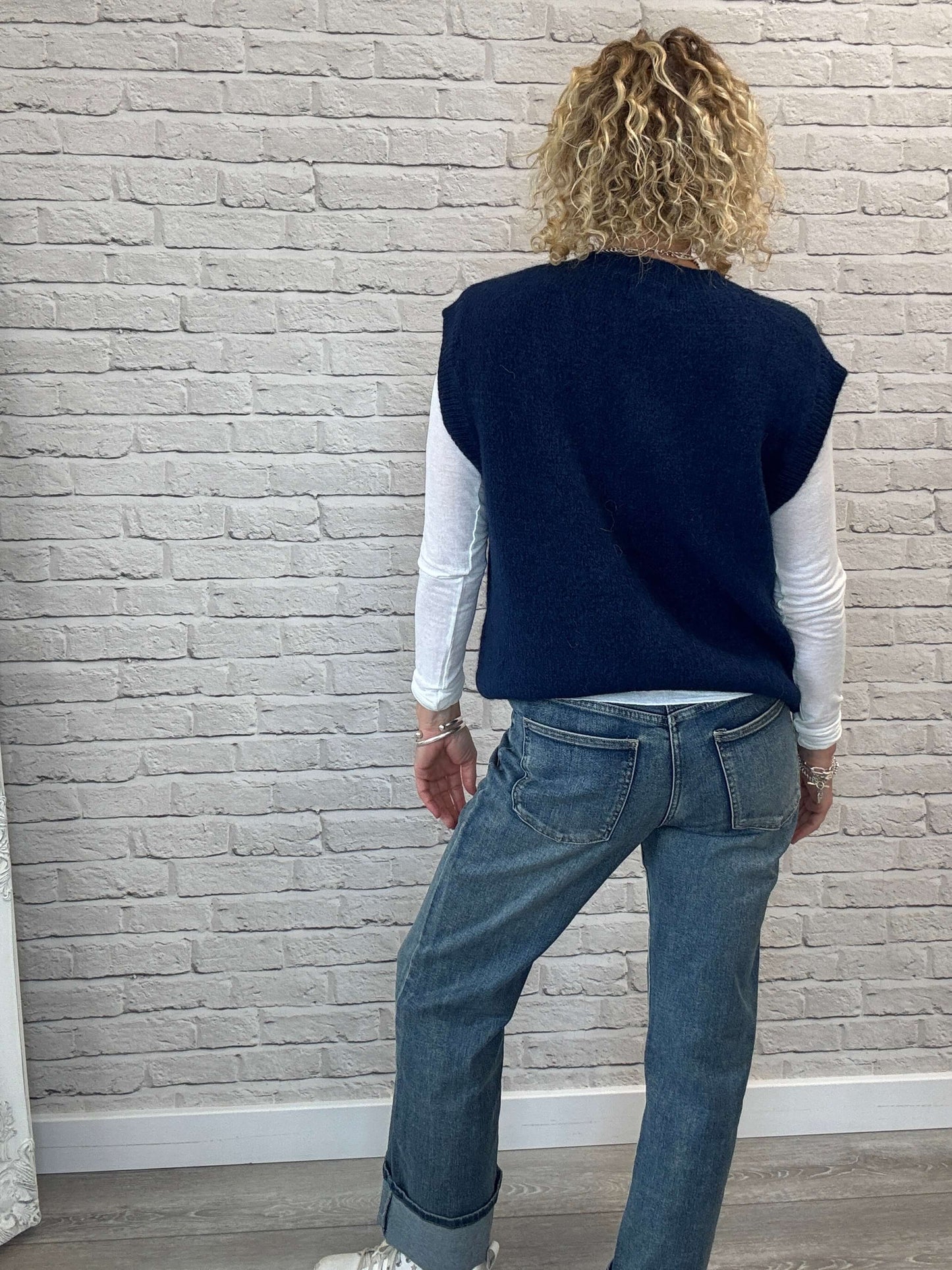 Uma Knitted Vest | Navy