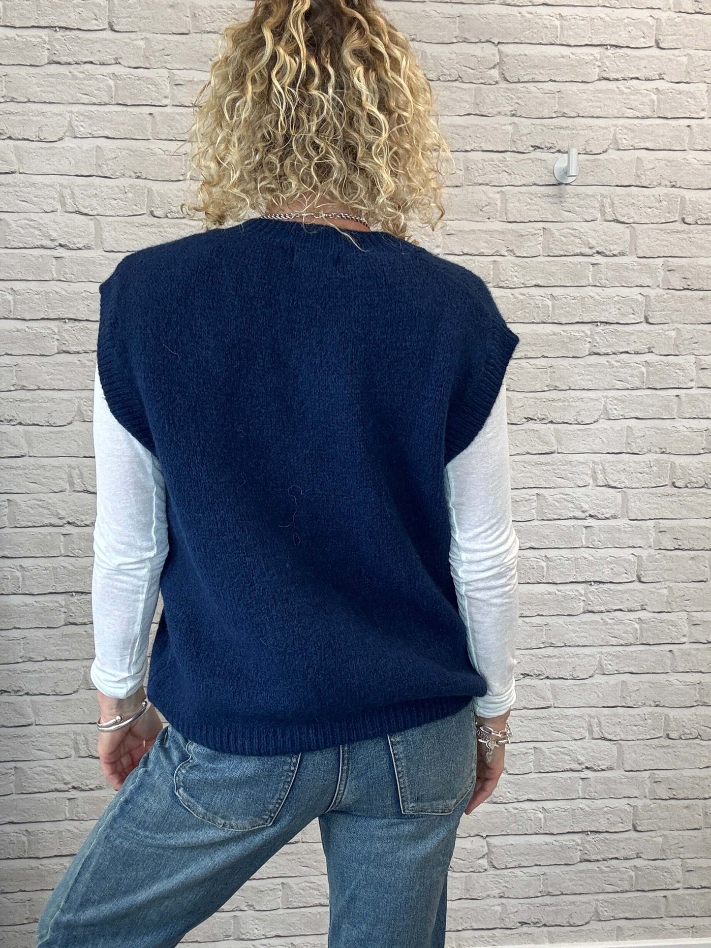 Uma Knitted Vest | Navy
