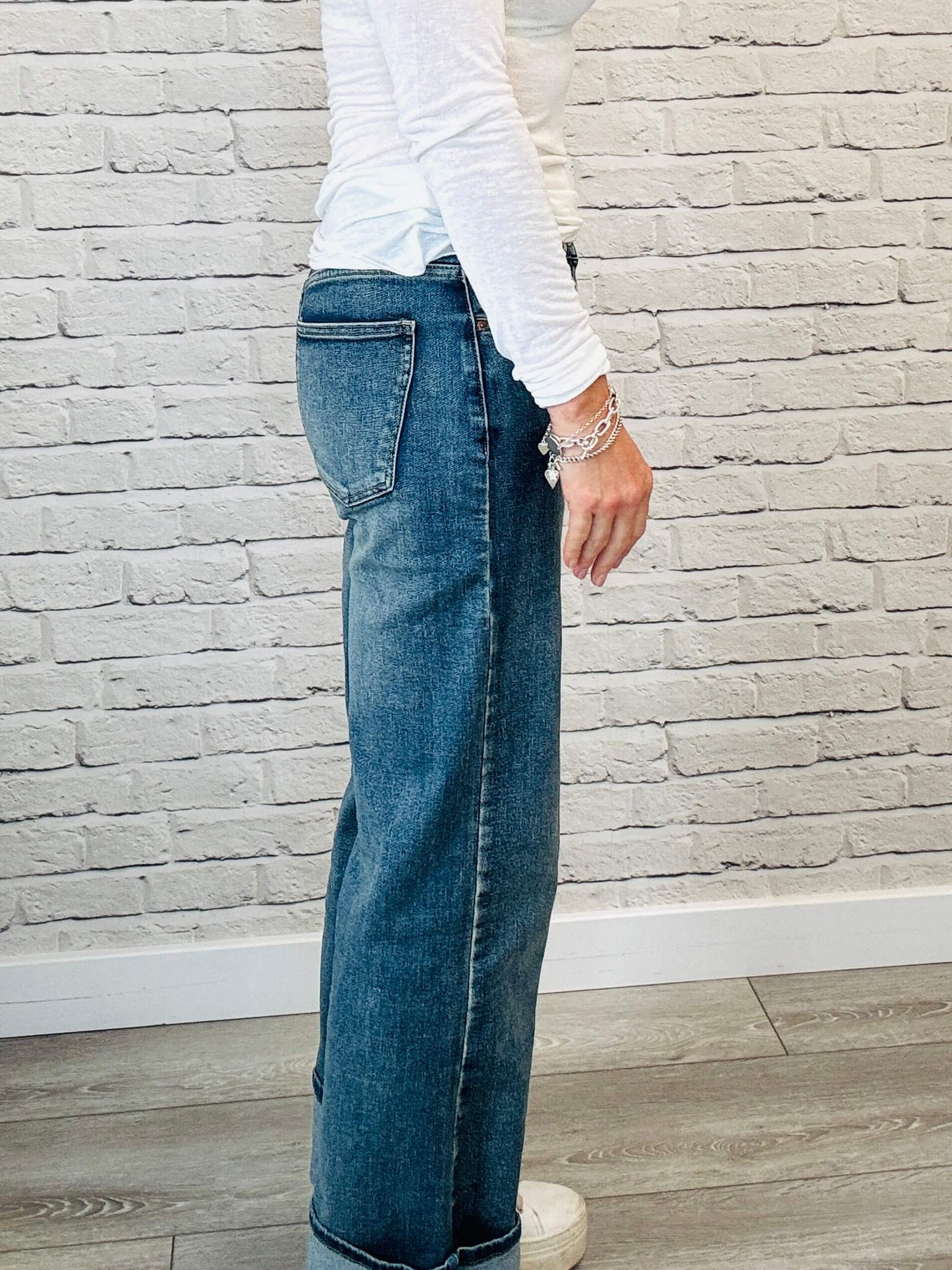 Rockafella High Waist Cuffed Jeans | Vintage Denim