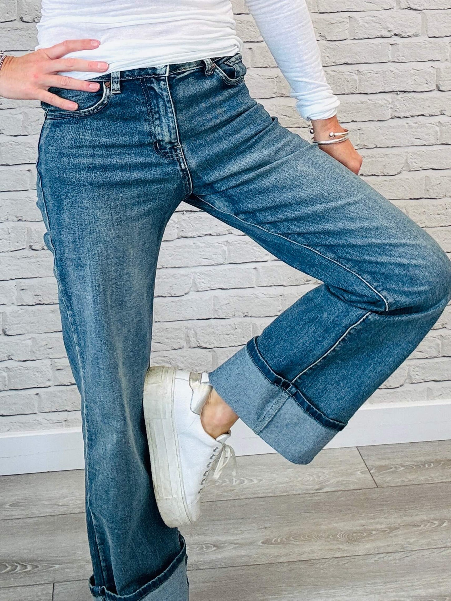 Rockafella High Waist Cuffed Jeans | Vintage Denim