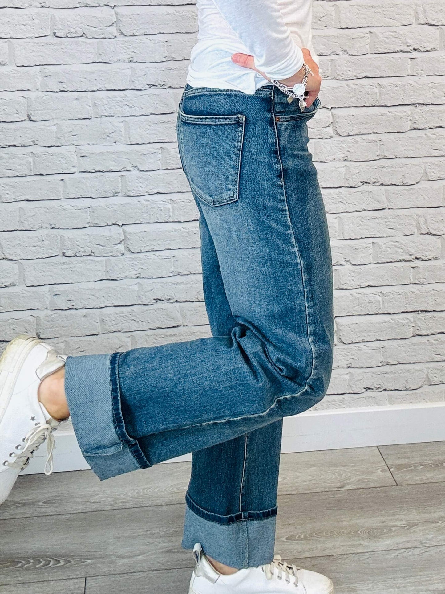 Rockafella High Waist Cuffed Jeans | Vintage Denim