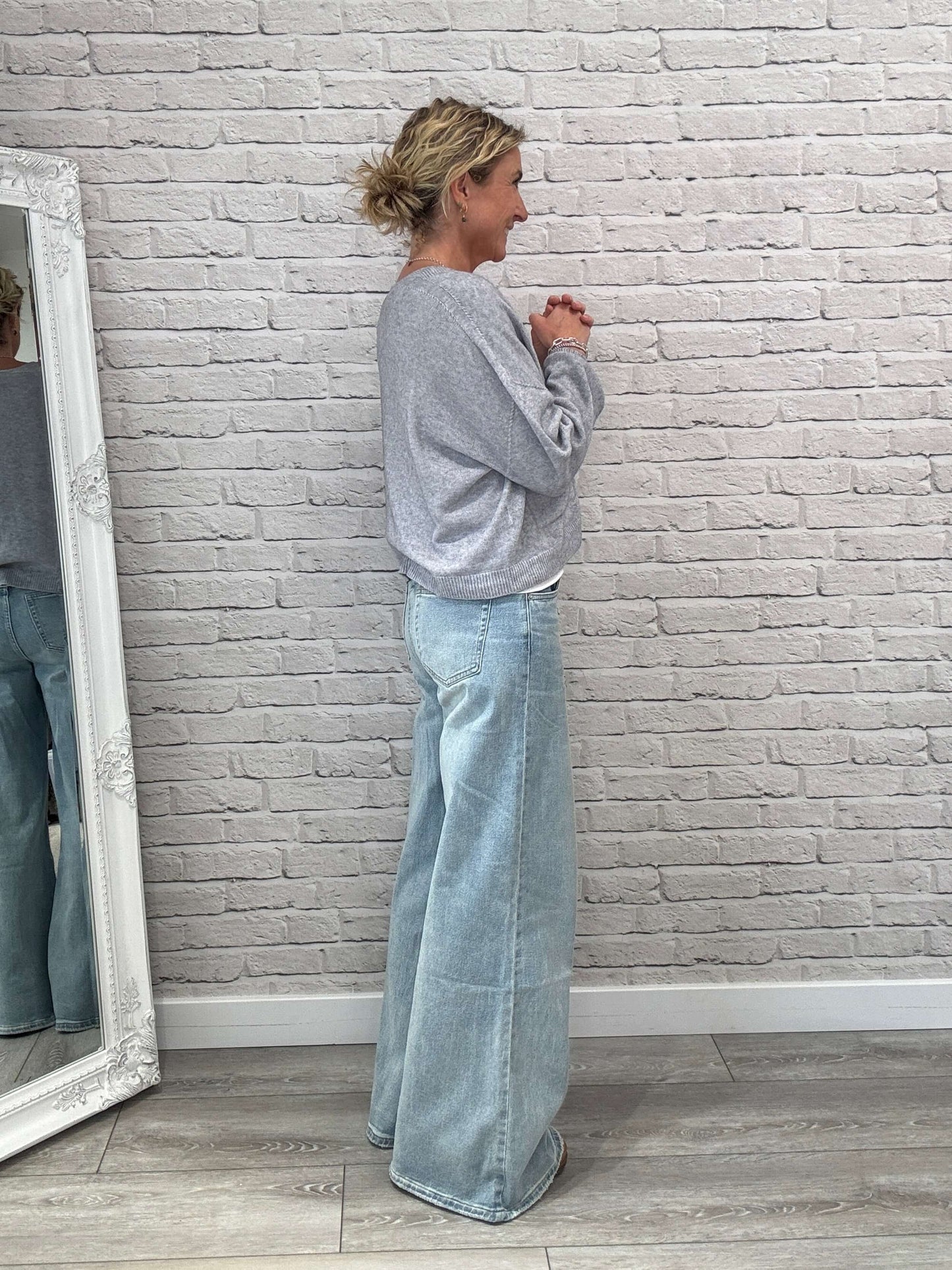 Shoreditch Palazzo Jeans | Faded Denim