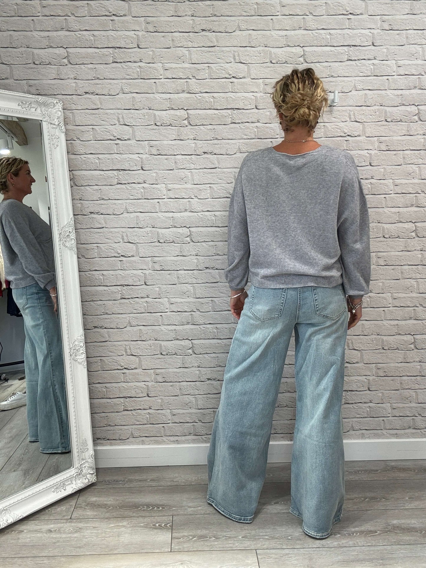 Shoreditch Palazzo Jeans | Faded Denim