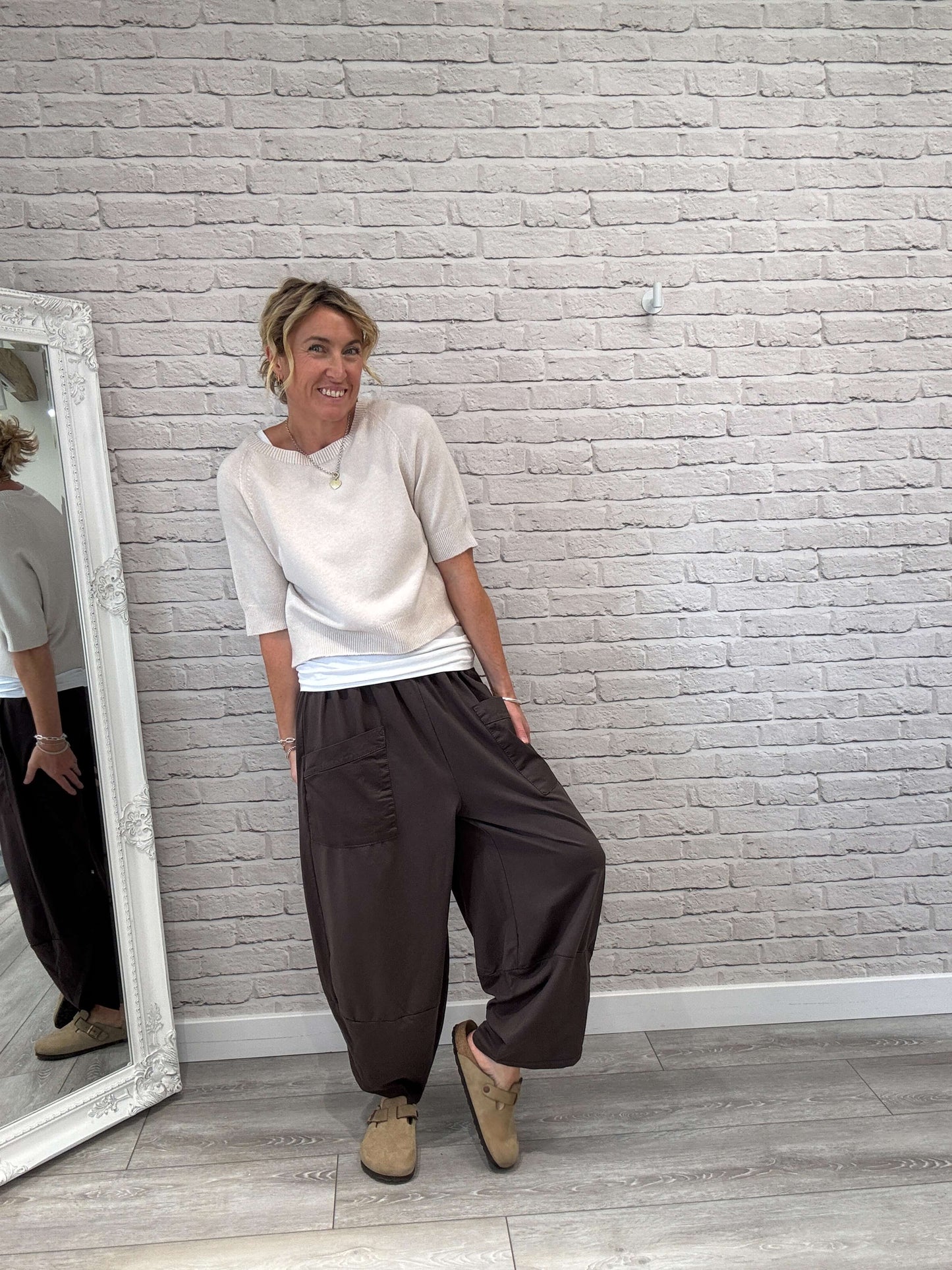 Etta Front Pocket Cocoon Pants | Chocolate