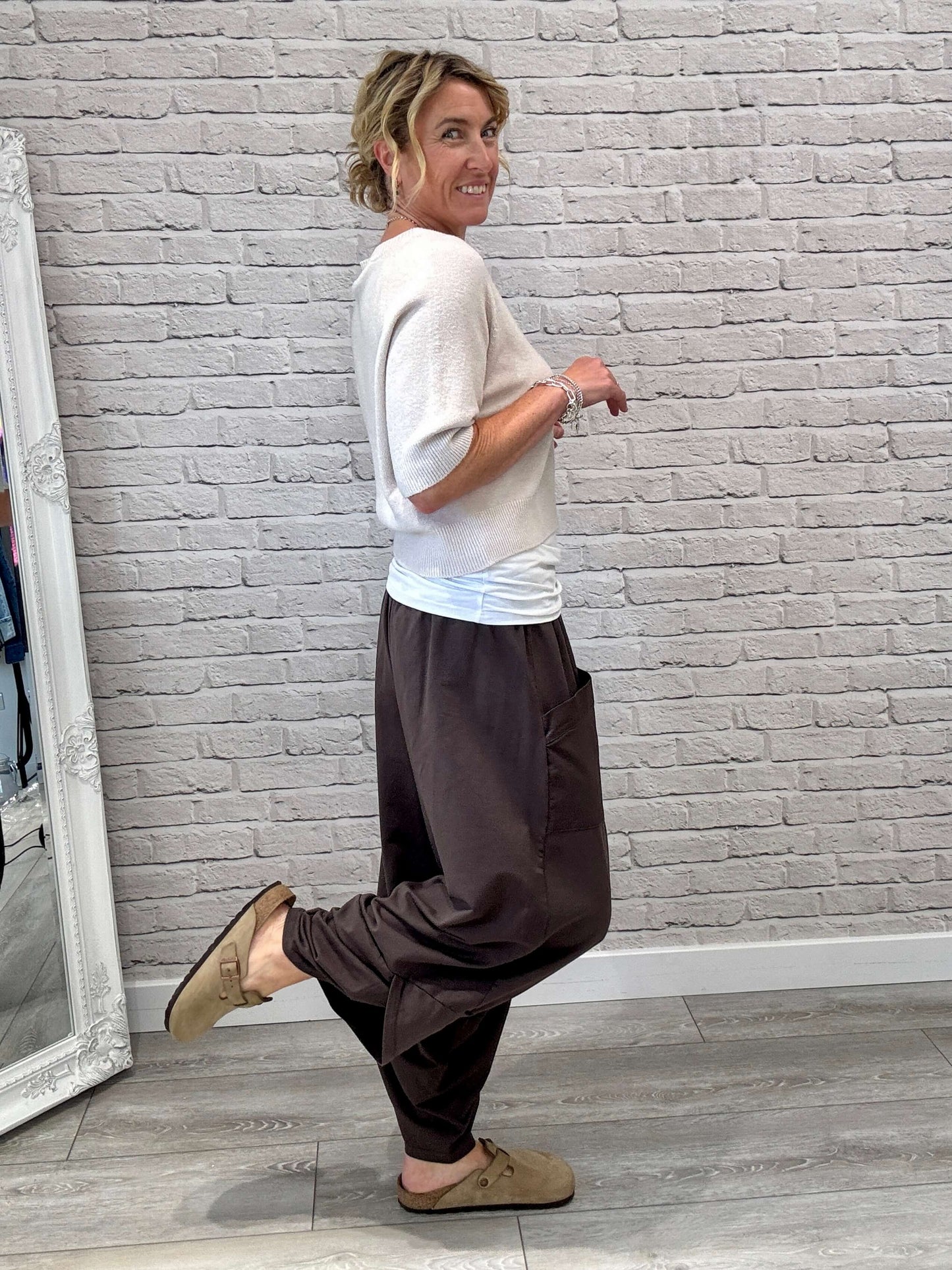 Etta Front Pocket Cocoon Pants | Chocolate
