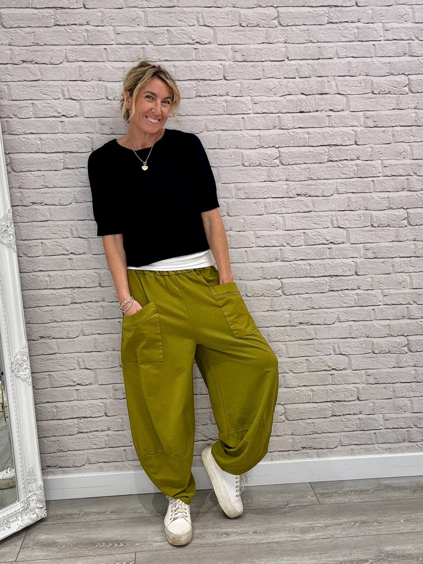 Etta Front Pocket Cocoon Pants | Pistachio