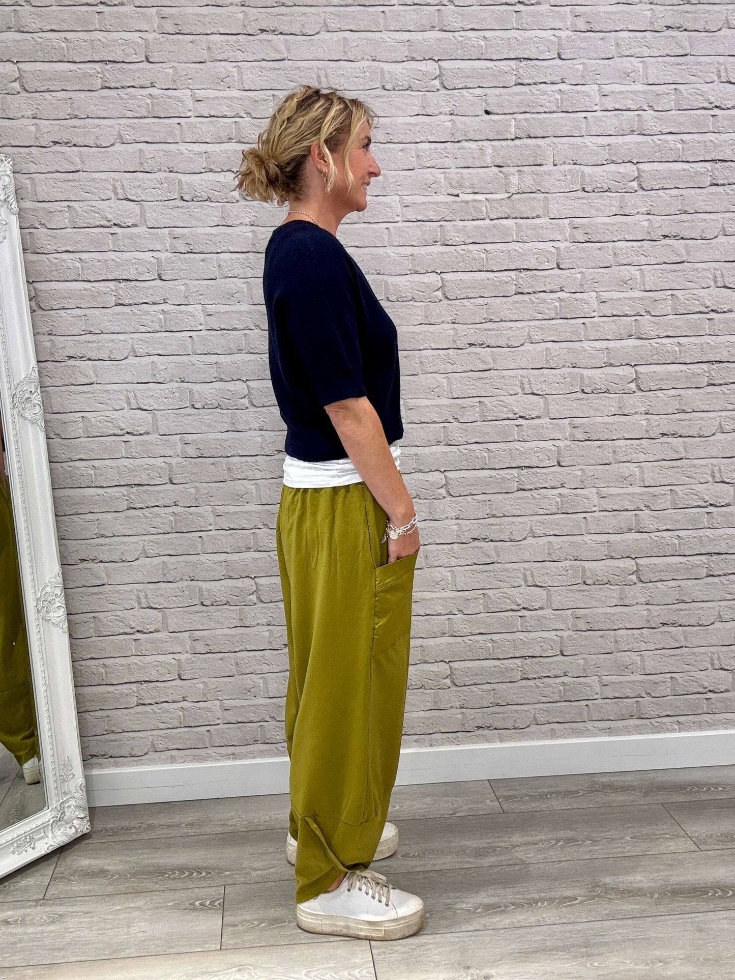 Etta Front Pocket Cocoon Pants | Pistachio