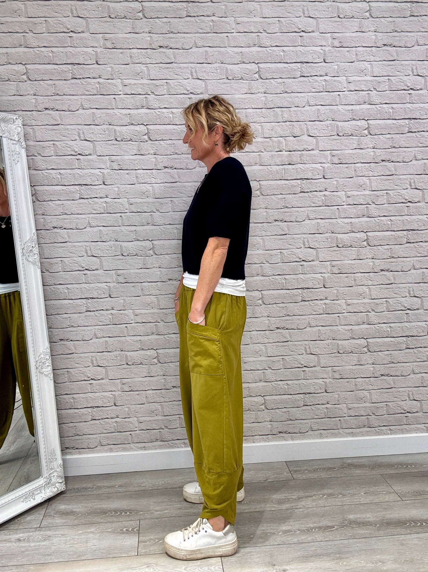 Etta Front Pocket Cocoon Pants | Pistachio
