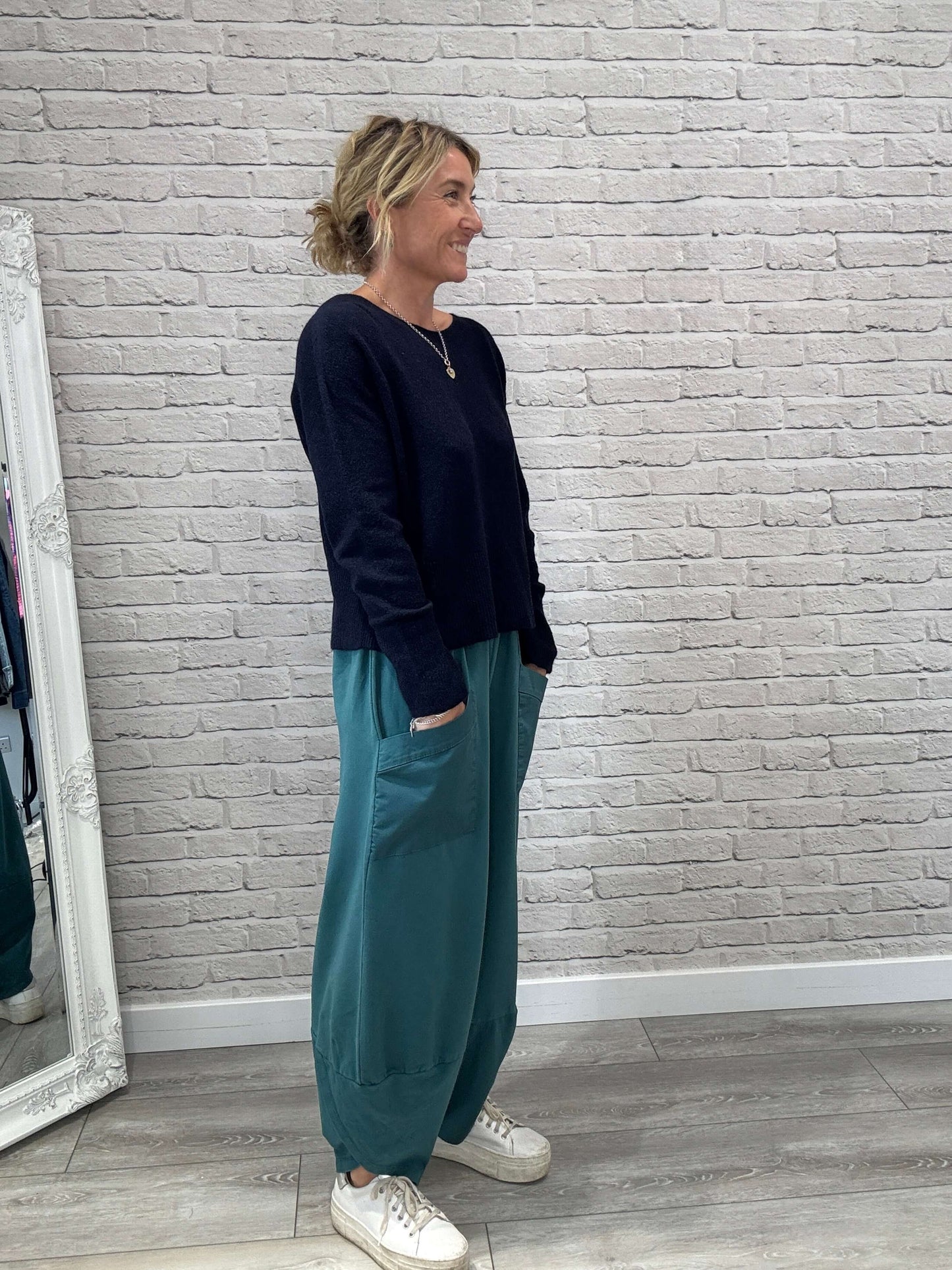 Etta Front Pocket Cocoon Pants | Teal