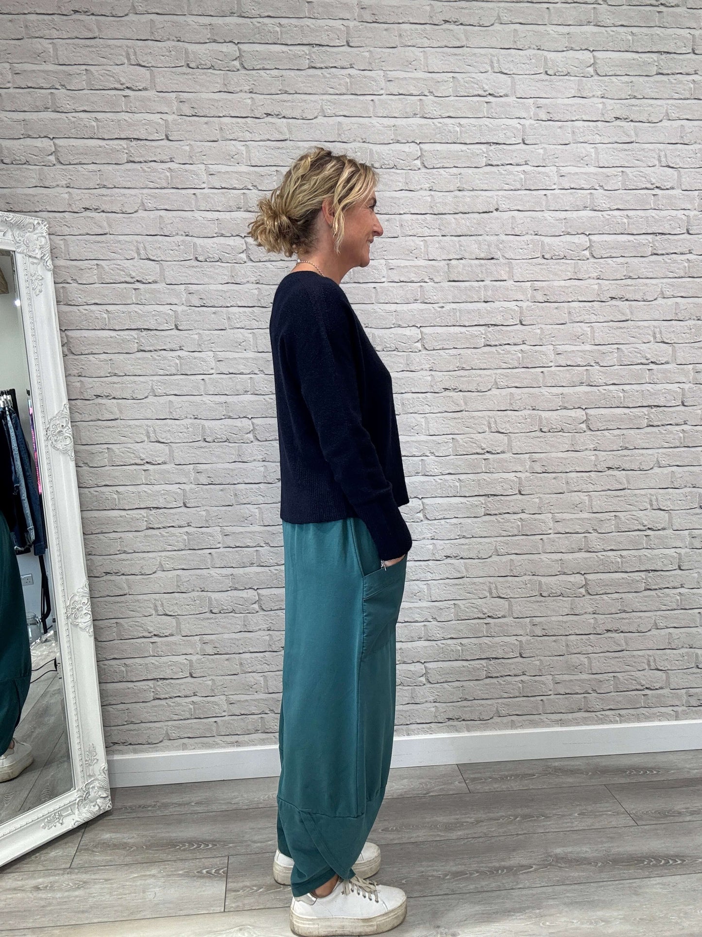 Etta Front Pocket Cocoon Pants | Teal