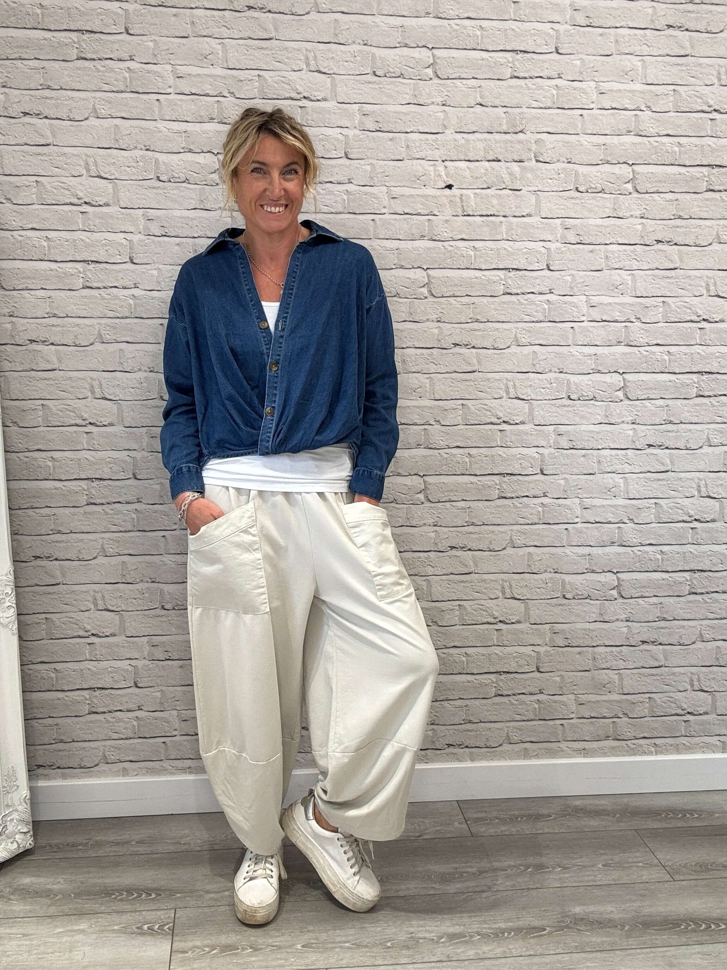 Etta Front Pocket Cocoon Pants | Stone
