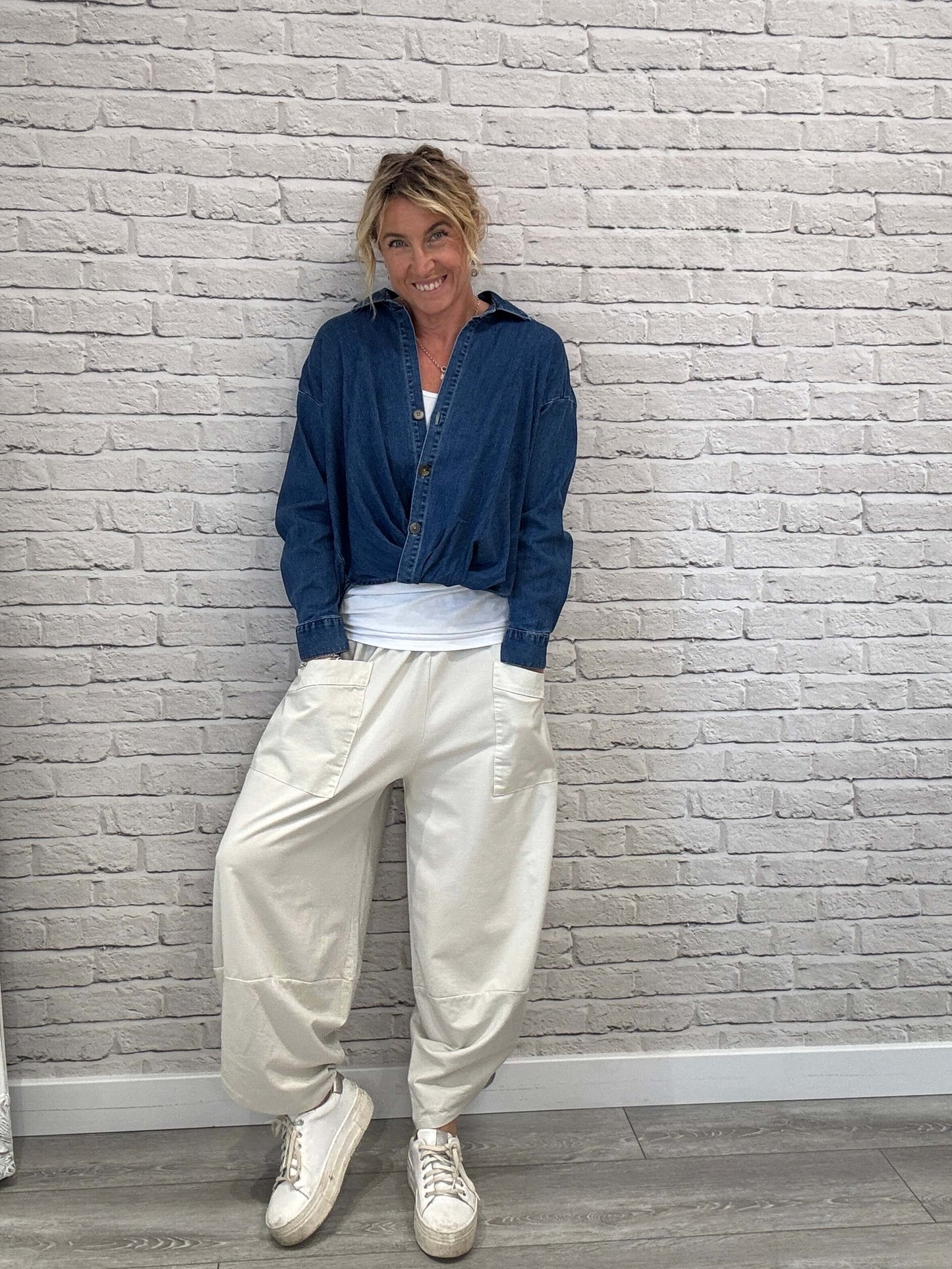 Etta Front Pocket Cocoon Pants | Stone