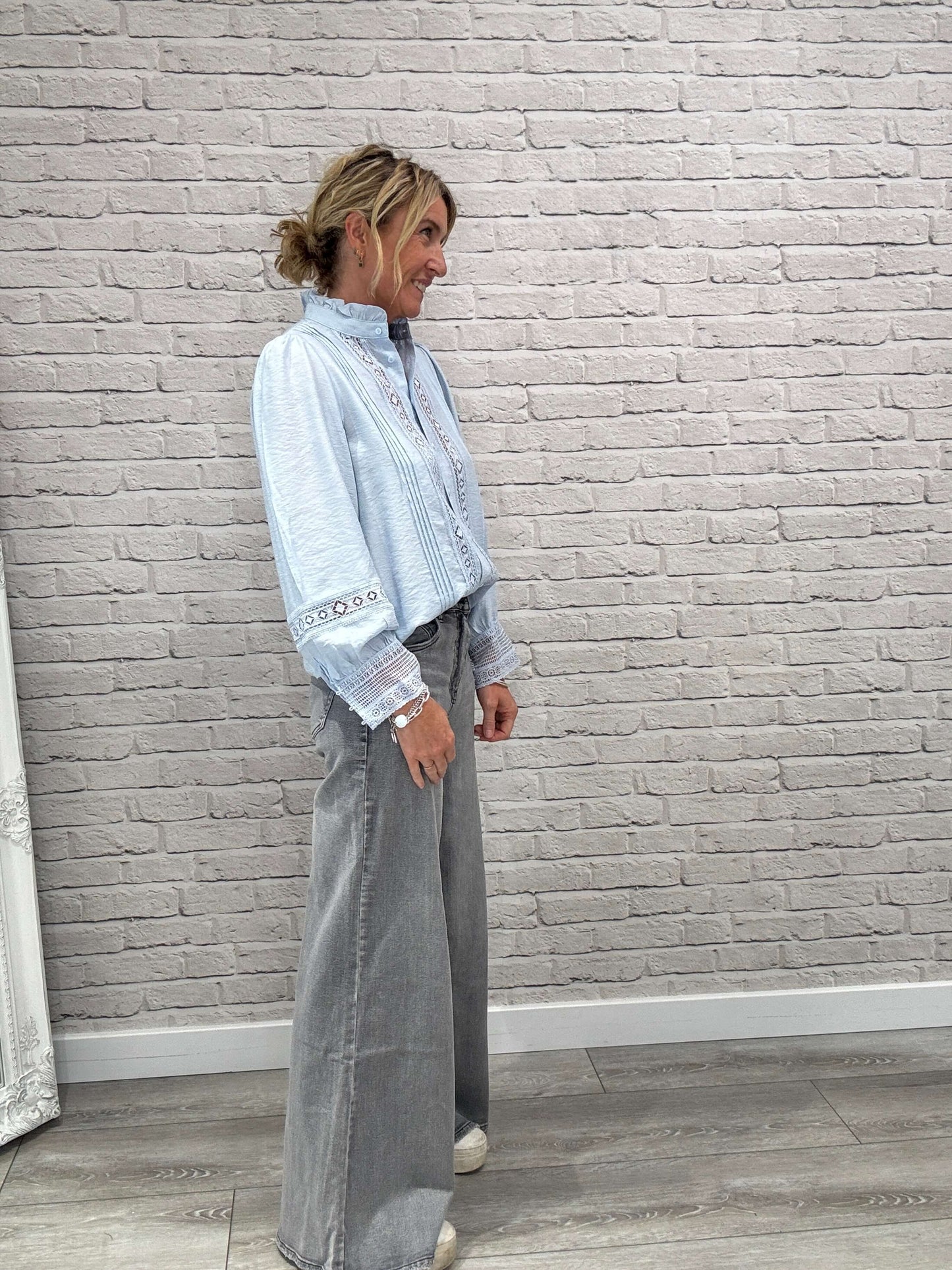 Shoreditch Palazzo Jeans | Faded Grey