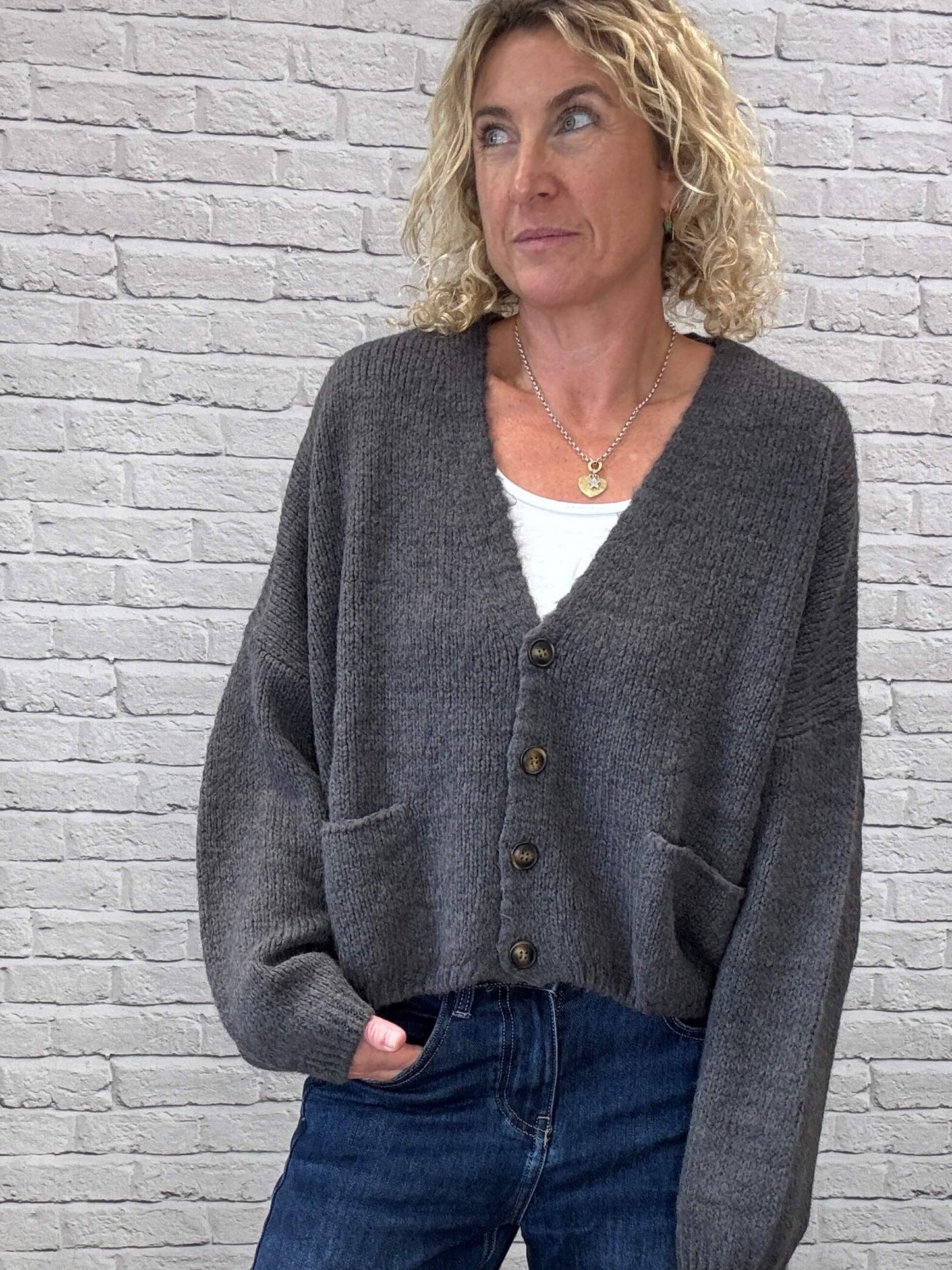 Fleurs Cardigan | Anthracite