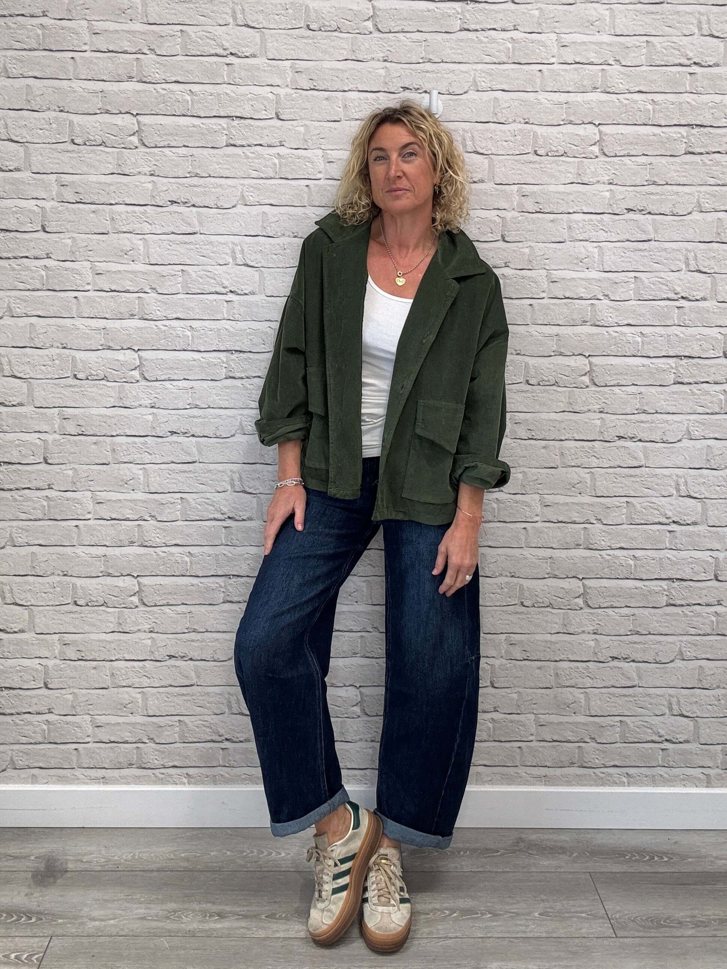 Bosco Oversized Cord Utility Jacket | Iguana Green