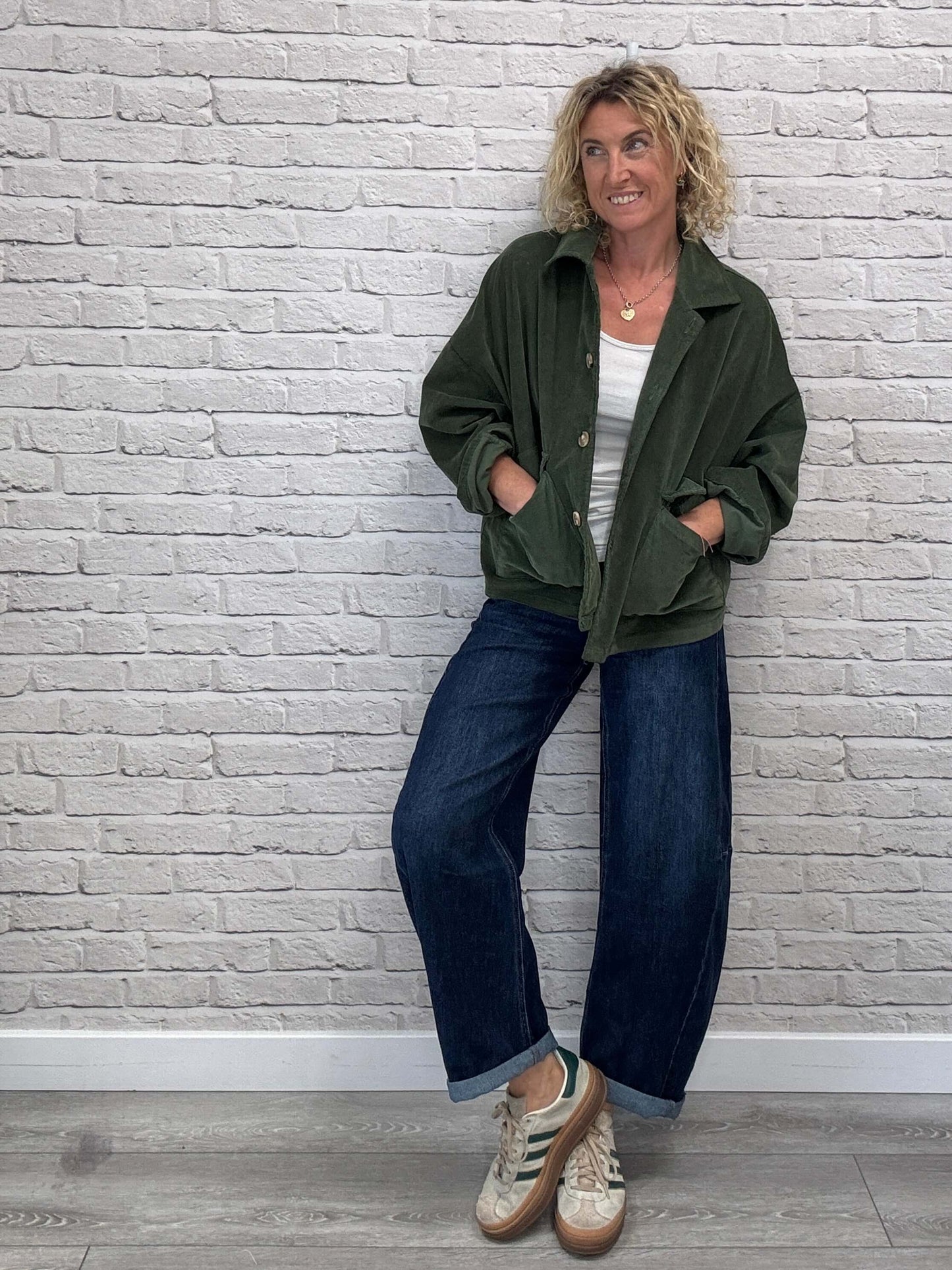 Bosco Oversized Cord Utility Jacket | Iguana Green