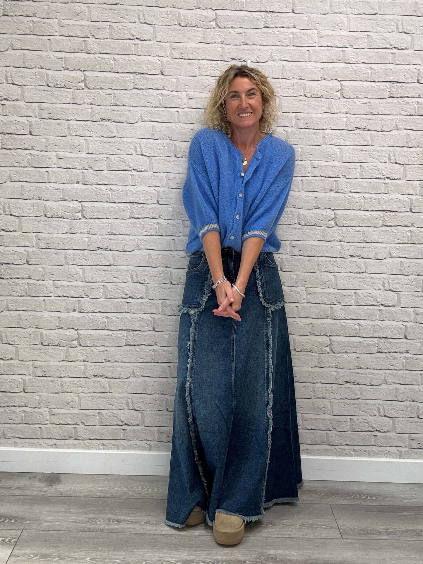 The Detroit Flared Denim Maxi Skirt