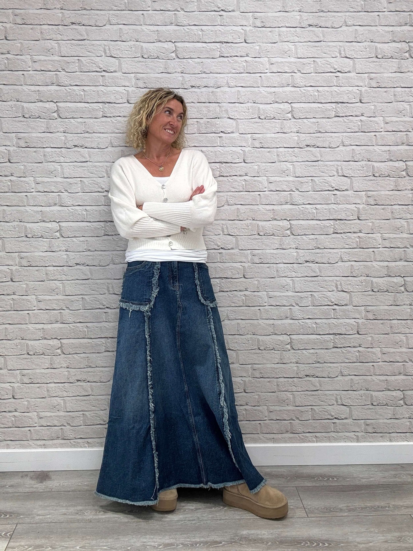 The Detroit Flared Denim Maxi Skirt