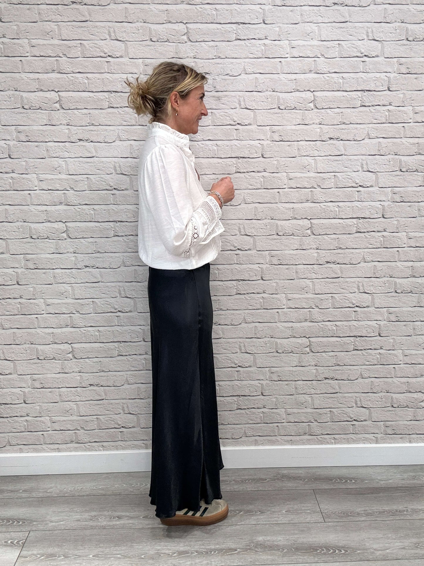 Orla Satin Slip Skirt | Charcoal