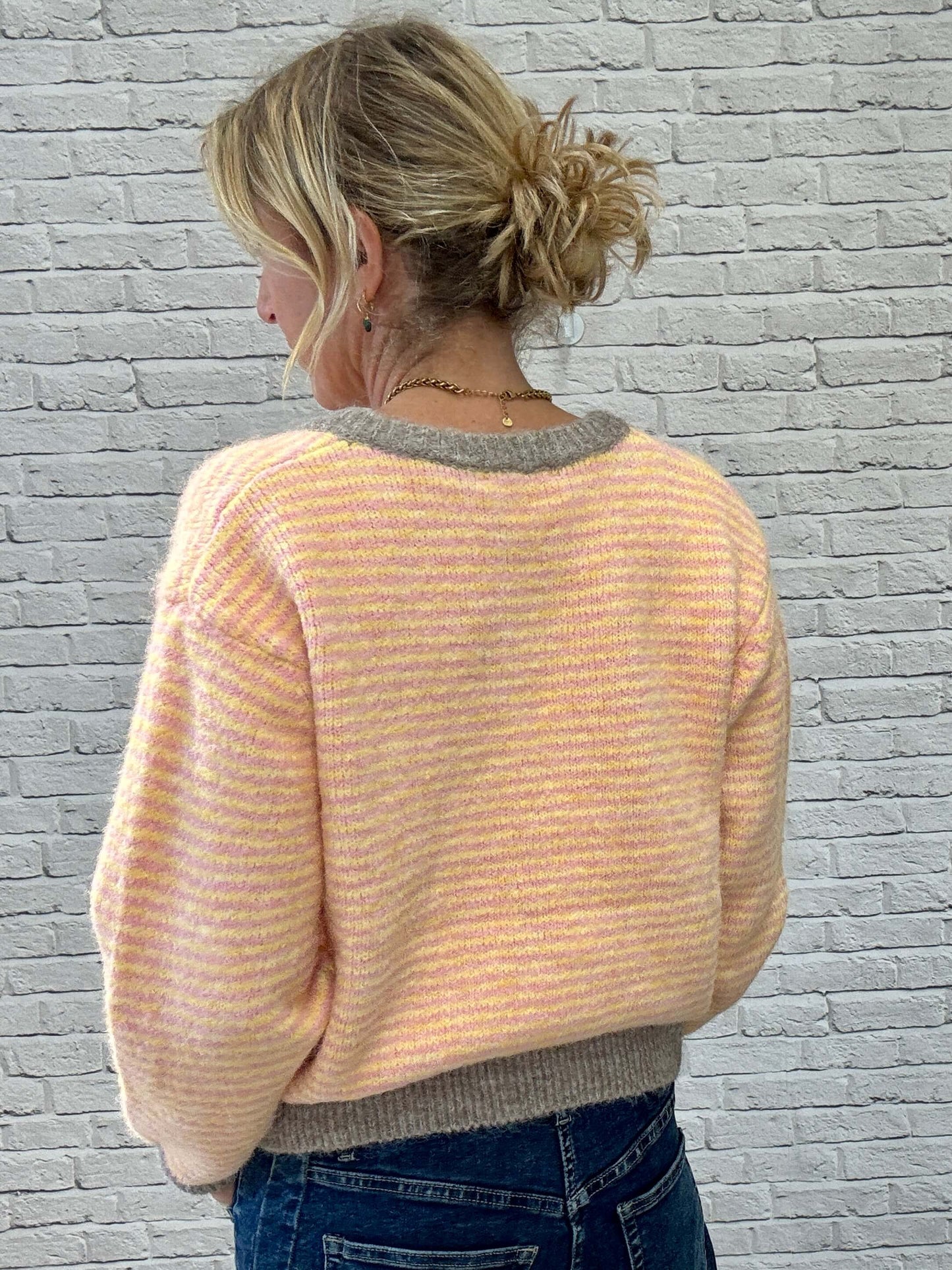Bubblegum Cardigan | Pink & Yellow