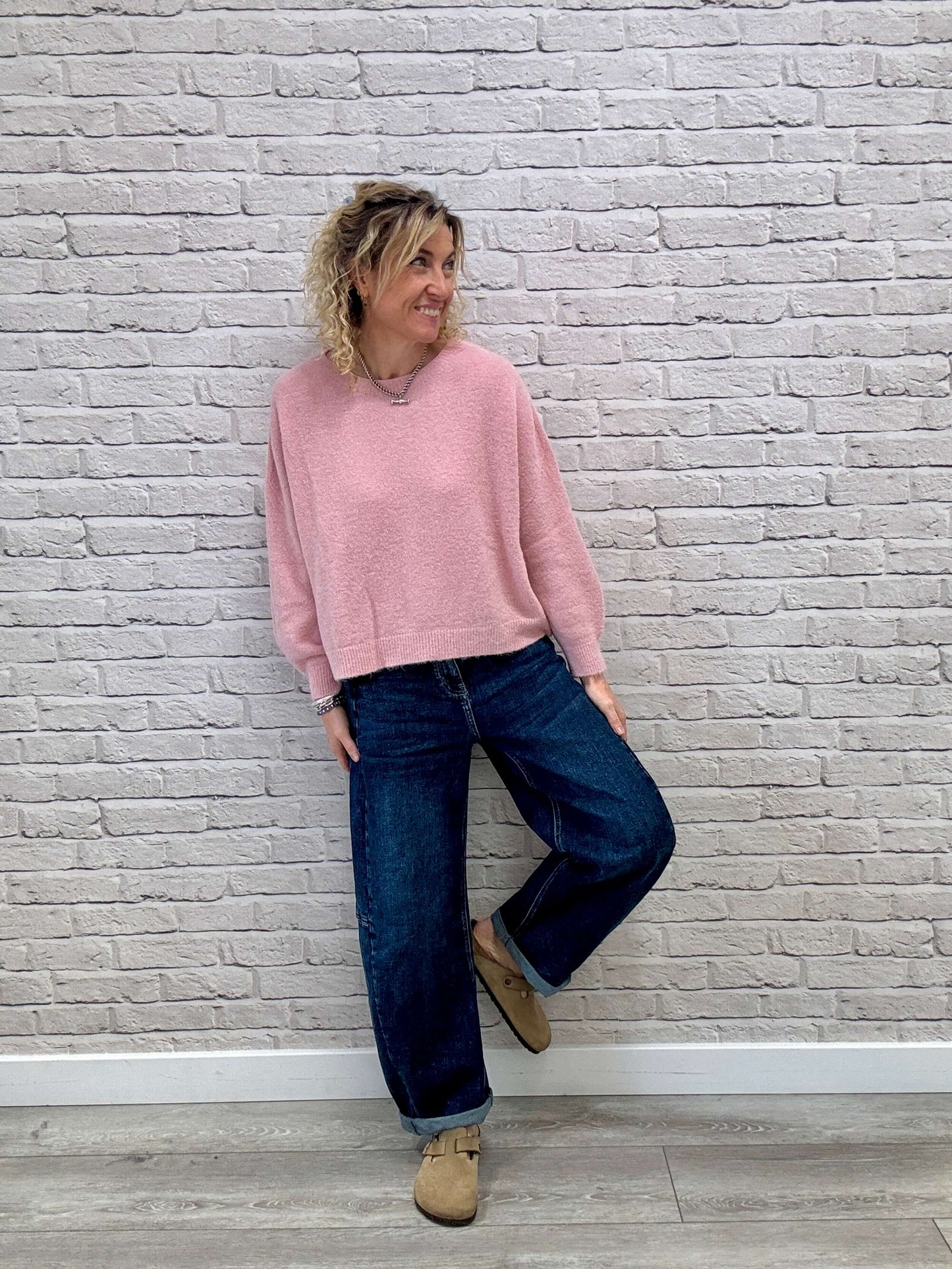 Alpaca Blend Relaxed Jumper | Vintage Pink