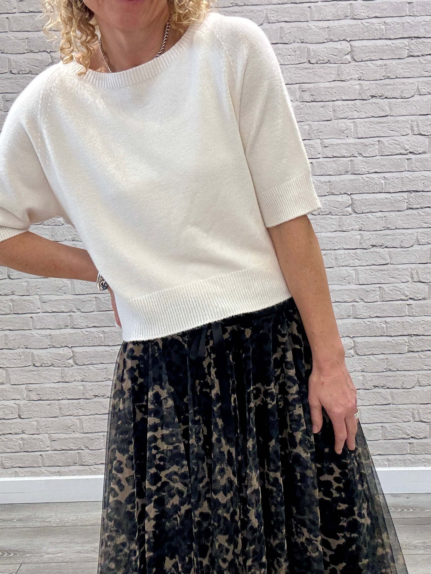 Minty Tulle Skirt | Black Leopard