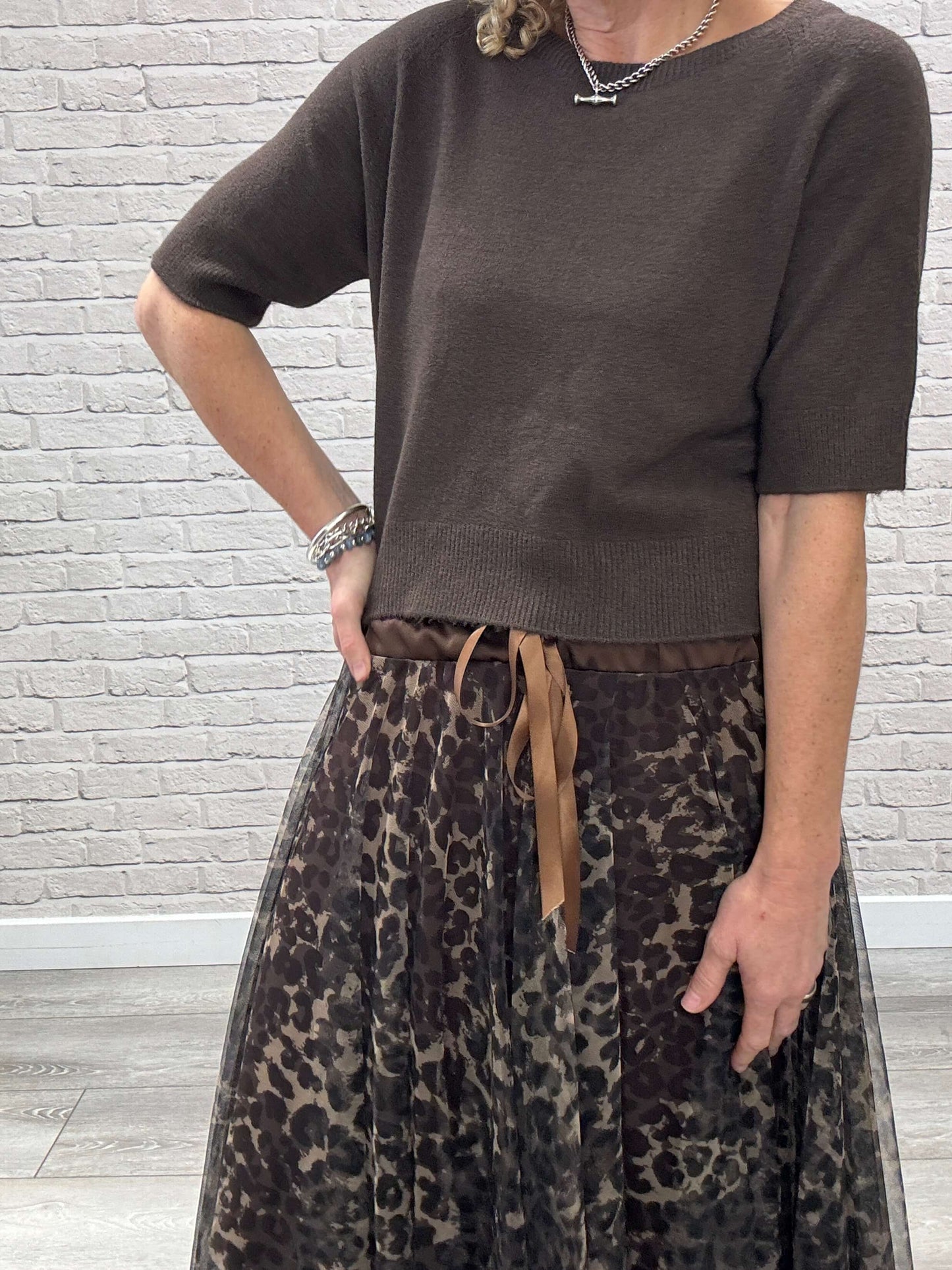 Minty Tulle Skirt | Chocolate Leopard