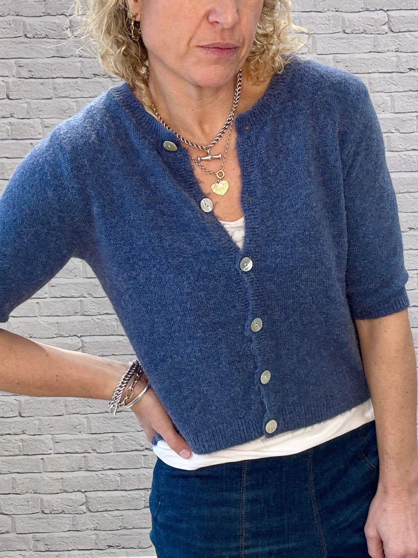 Sarah Cardigan | Denim Blue