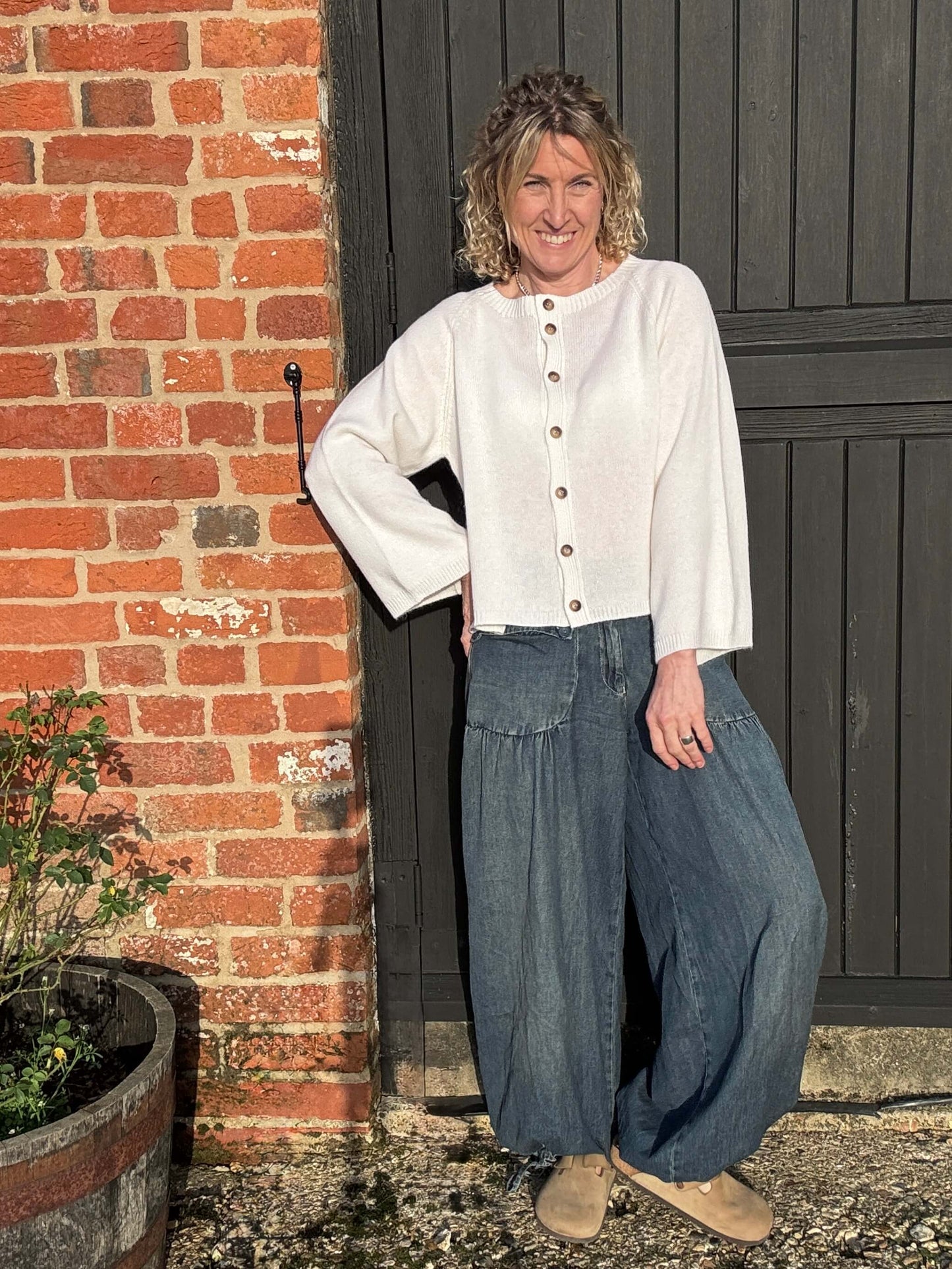 Salcombe Merino Wool Cardigan | Cream